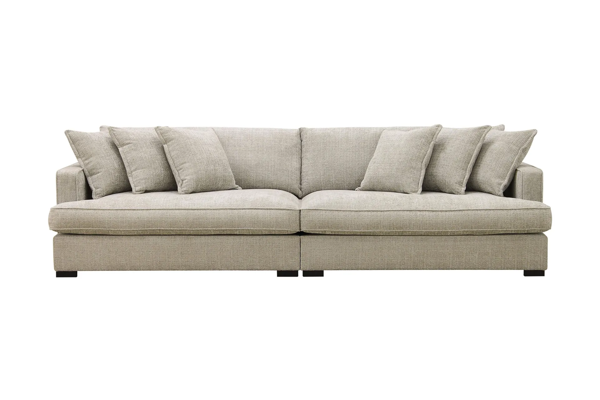 Rossita Lyx 4-sits Extra djup Soffa i Chenille - Gr&aring; / Beige