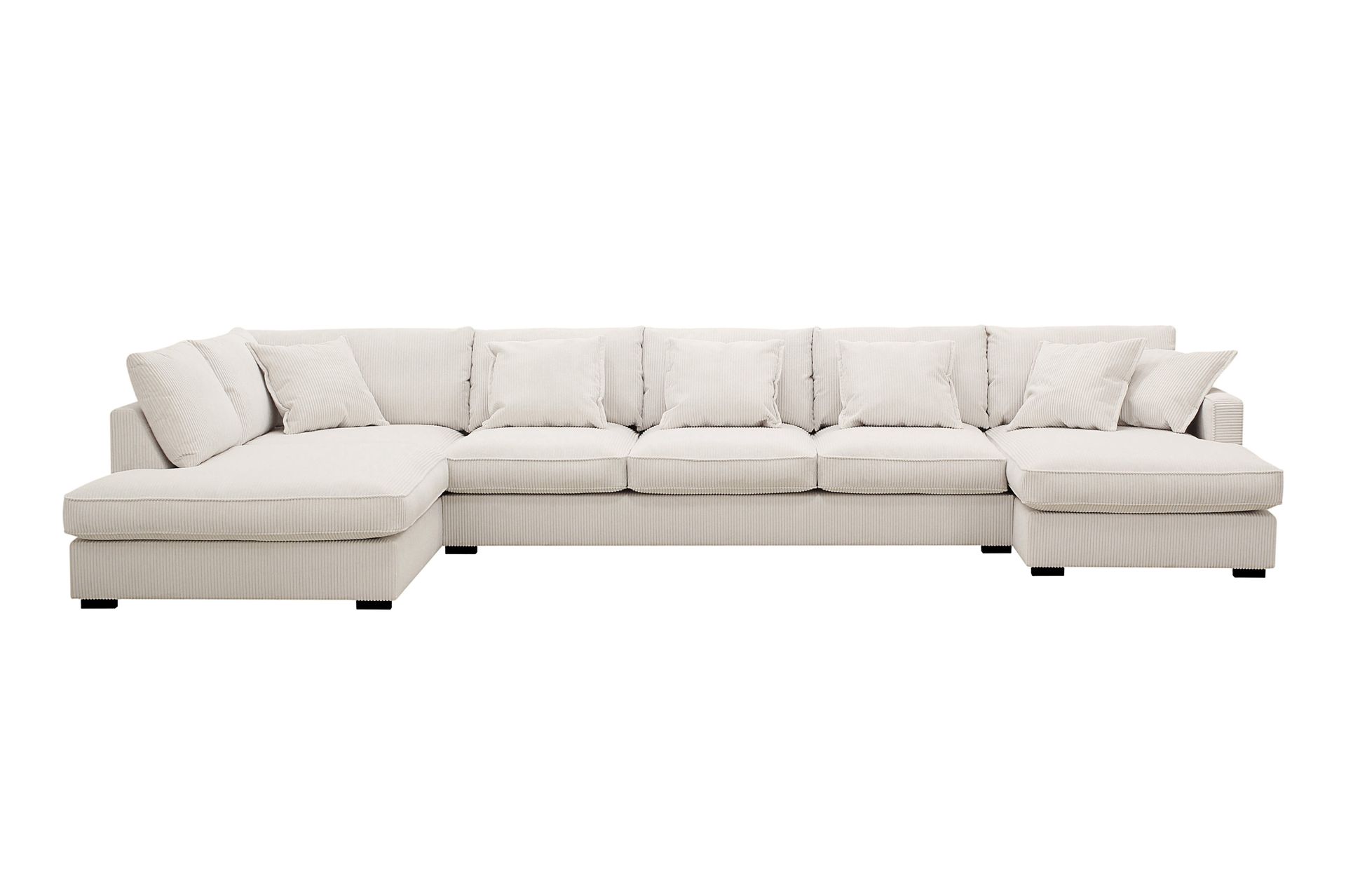 Rossita Lyx 6-sits V&auml;nsterv&auml;nd U-formad Extra djup Soffa med Divan och Sch&auml;slong i Manchester - Offwhite