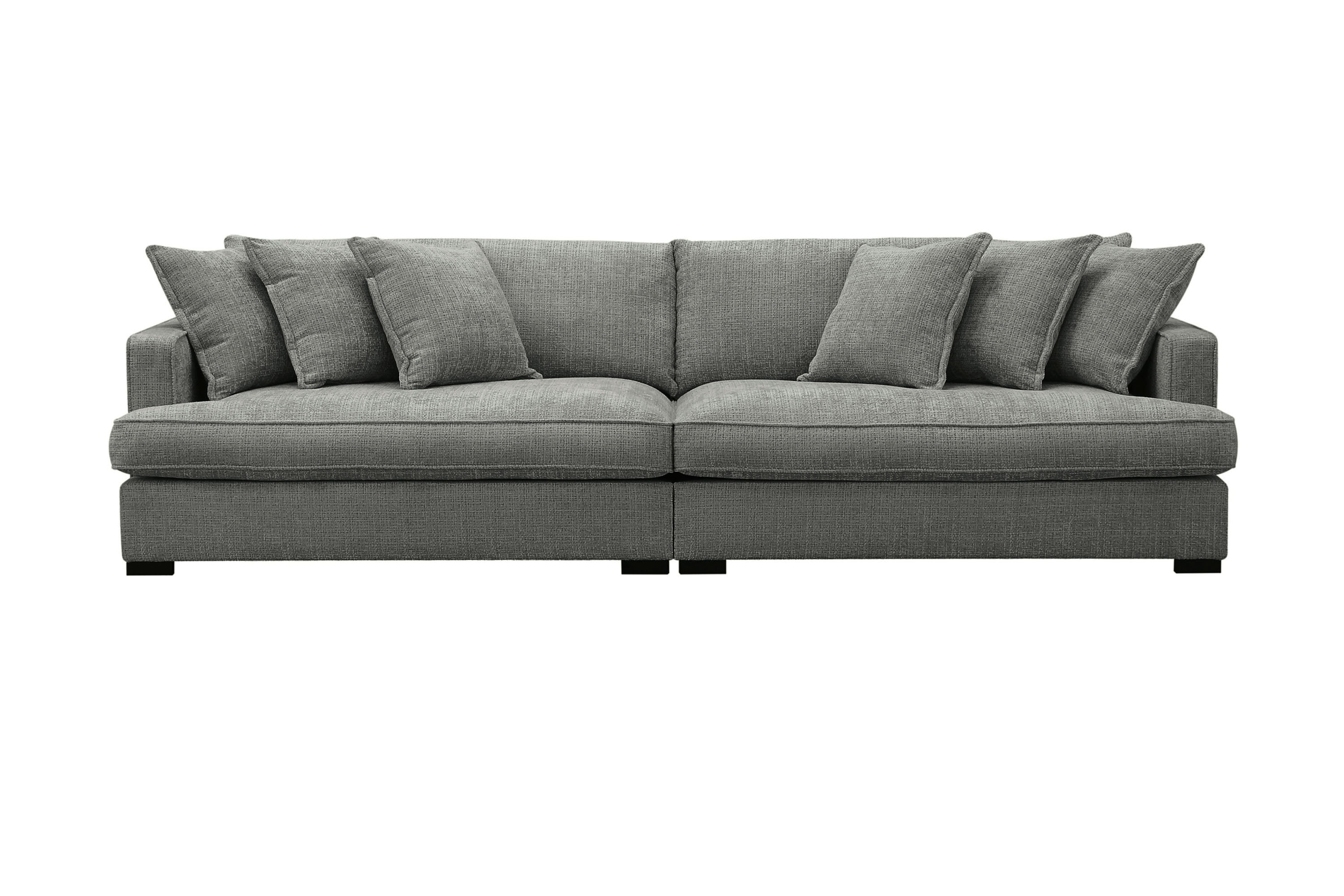 Rossita Lyx Extra Djup 4-sits Soffa med avtagbar klädsel i chenille Grå