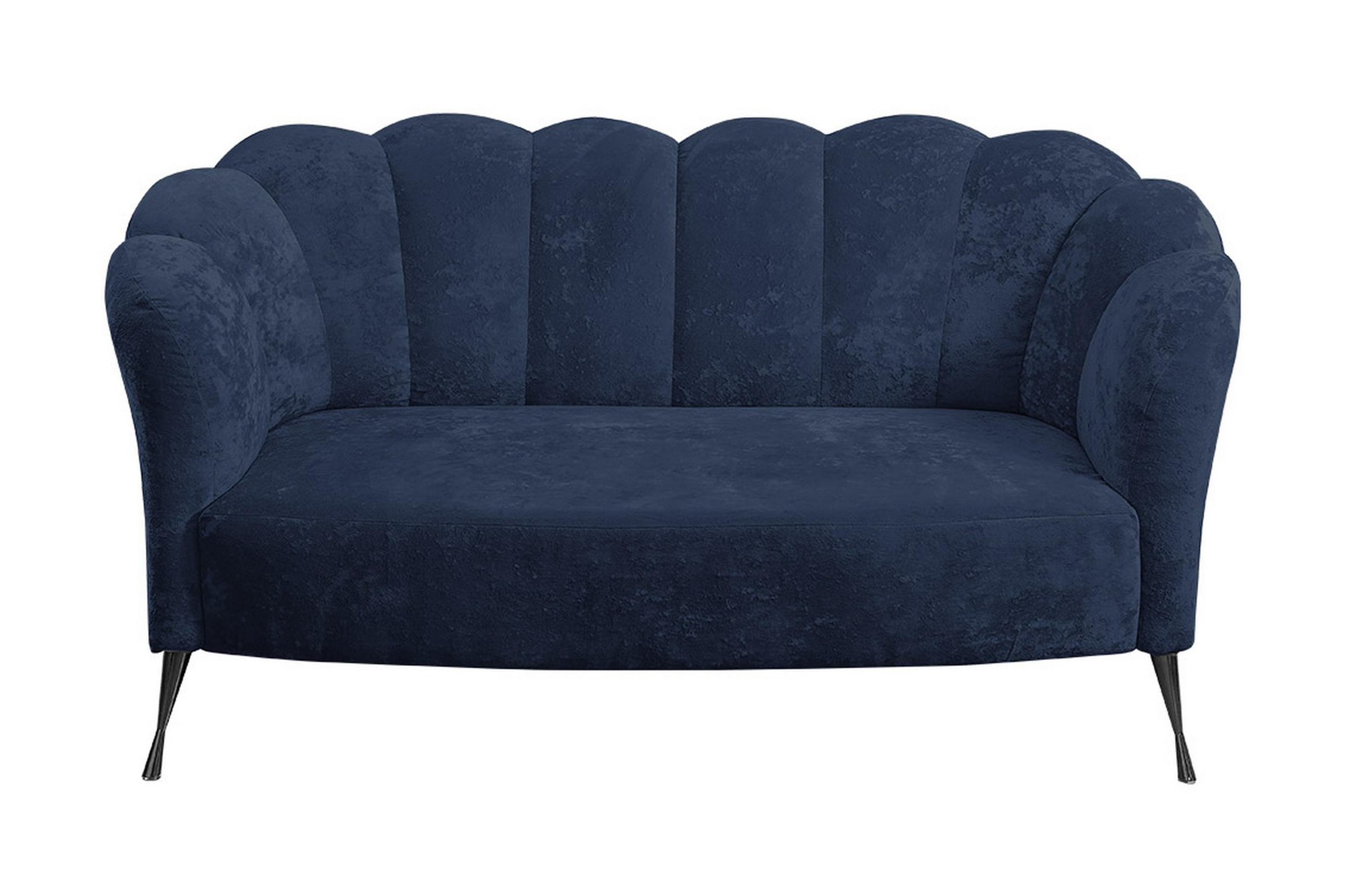 2-sits Soffa Naspur Sammet/BlåSvart Krom