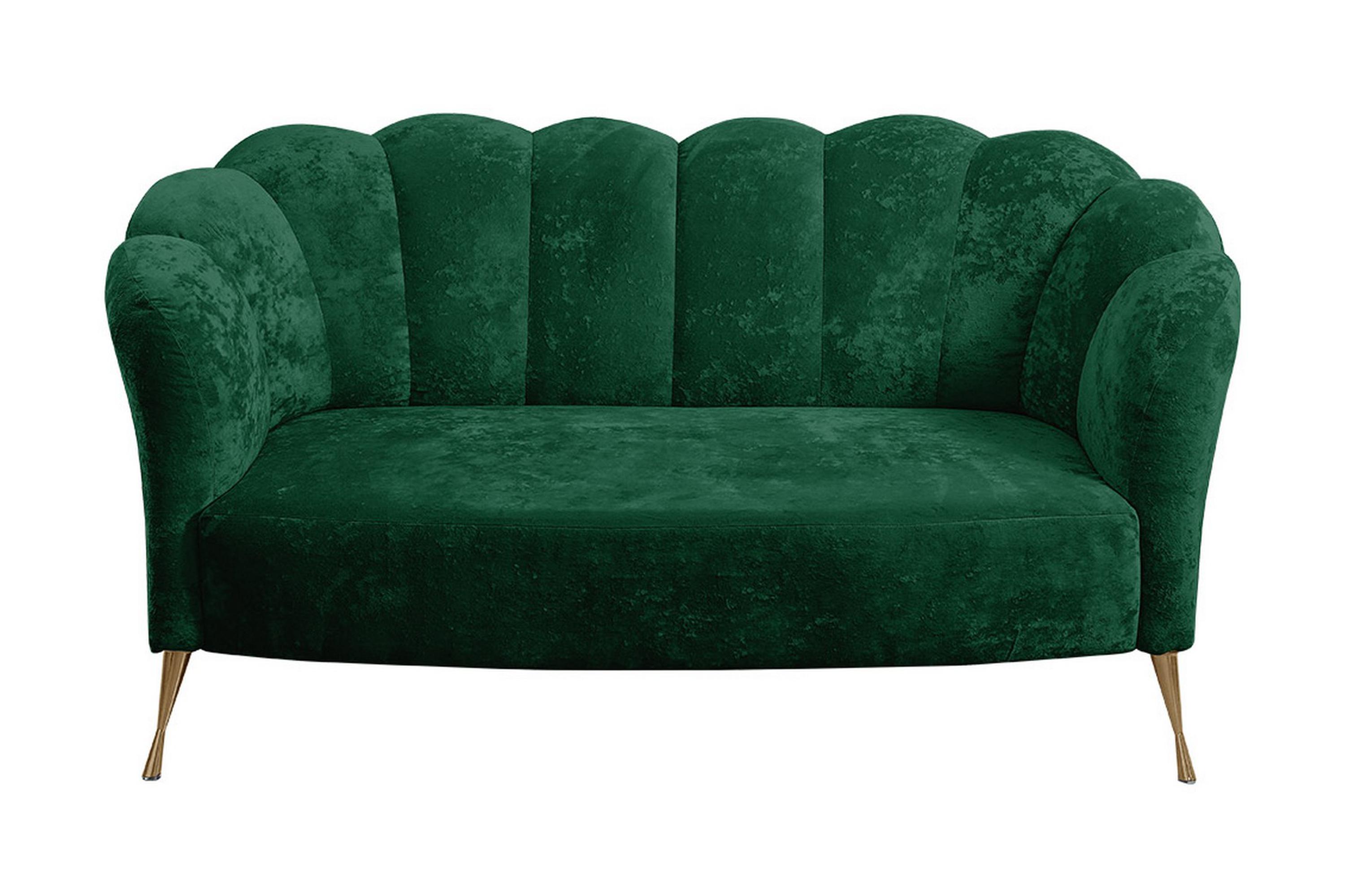2-sits Soffa Naspur Sammet/Grön/Guld