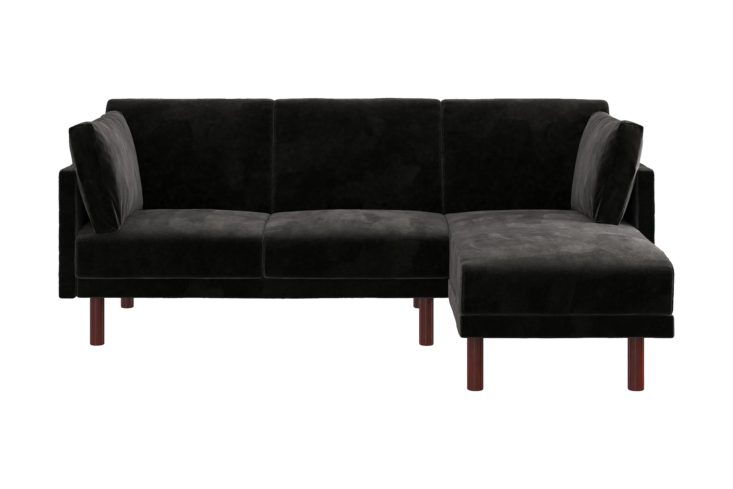 3-sits Bäddsoffa med Schäslong Clair Ställbar Sammet/Svart/T Dorel Home