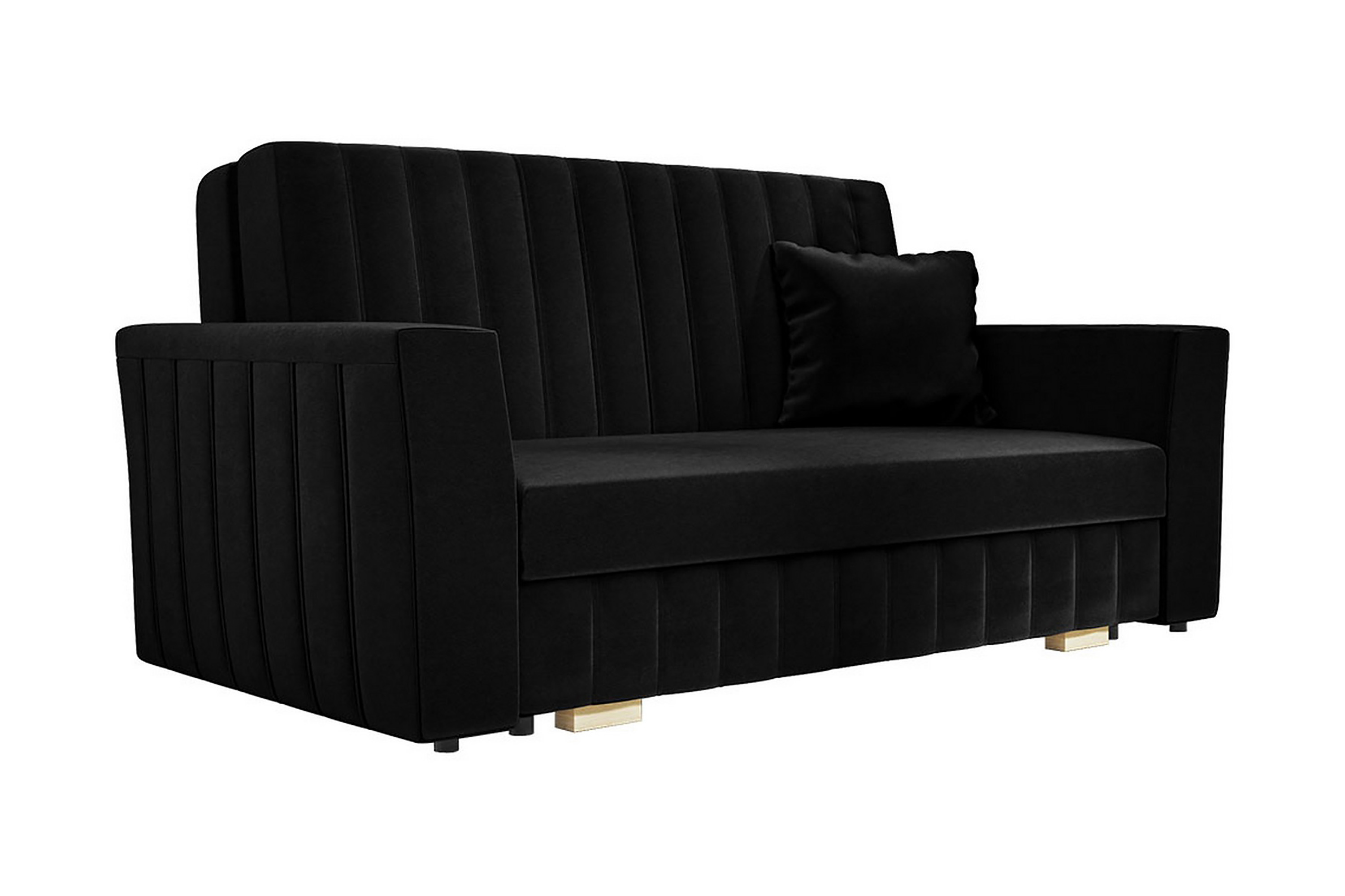 3-sits Bäddsoffa Mossared Sammet/Svart