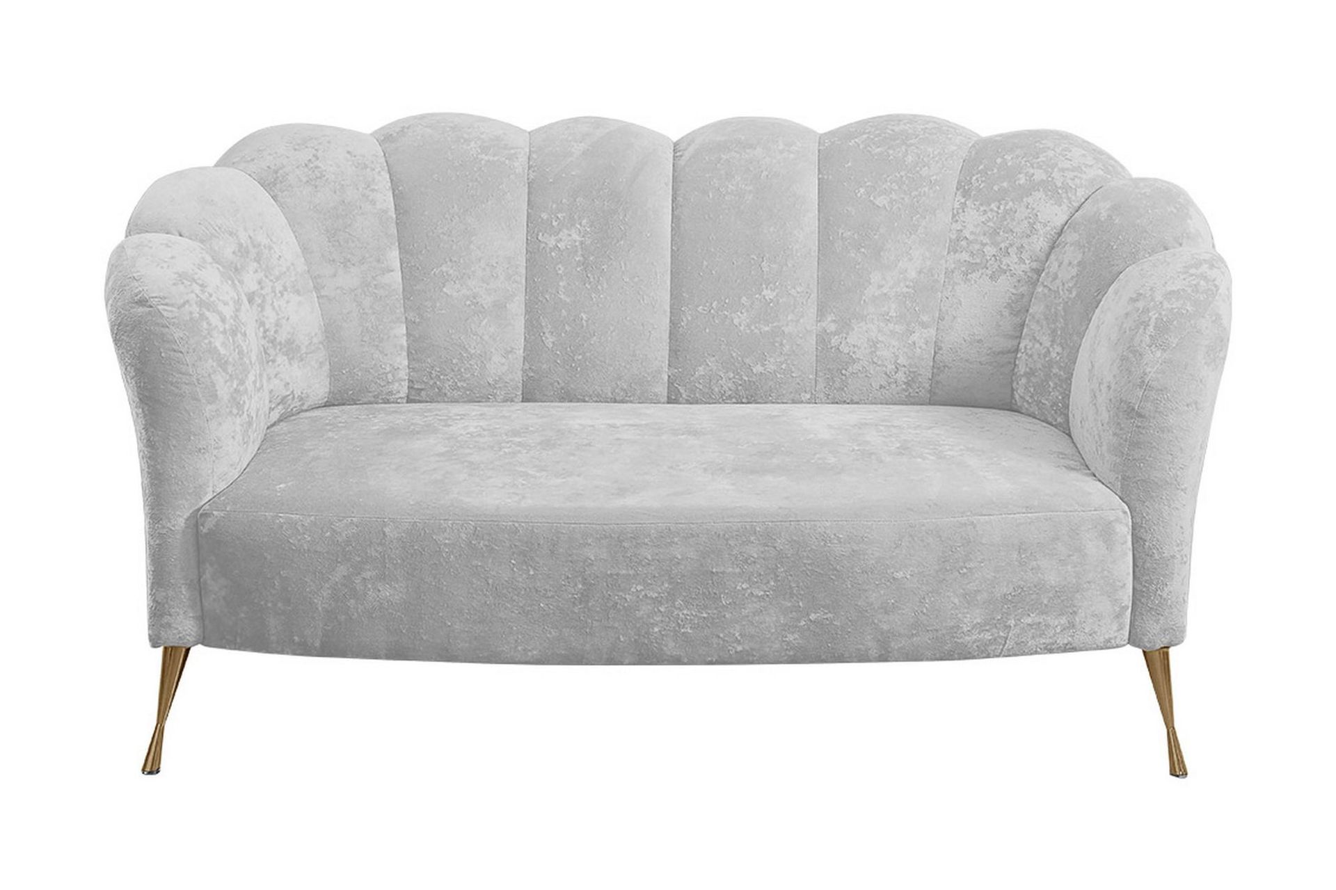 Adrial 2-sits Soffa - Sammet/Vit/Guld