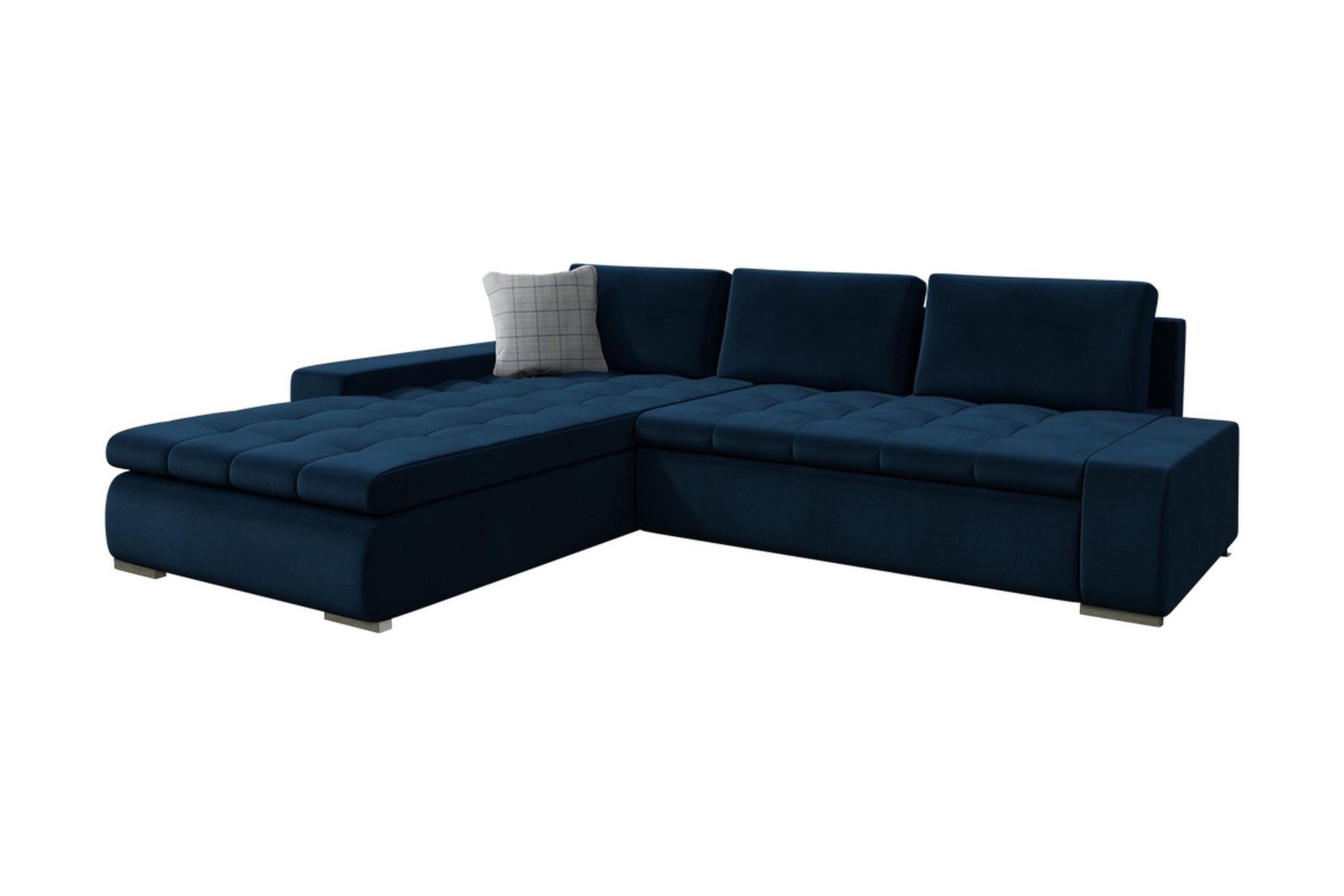 Cerys Bäddbar Hörnsoffa Universal 140x252 cm med Förvaring i Tyg - Blå