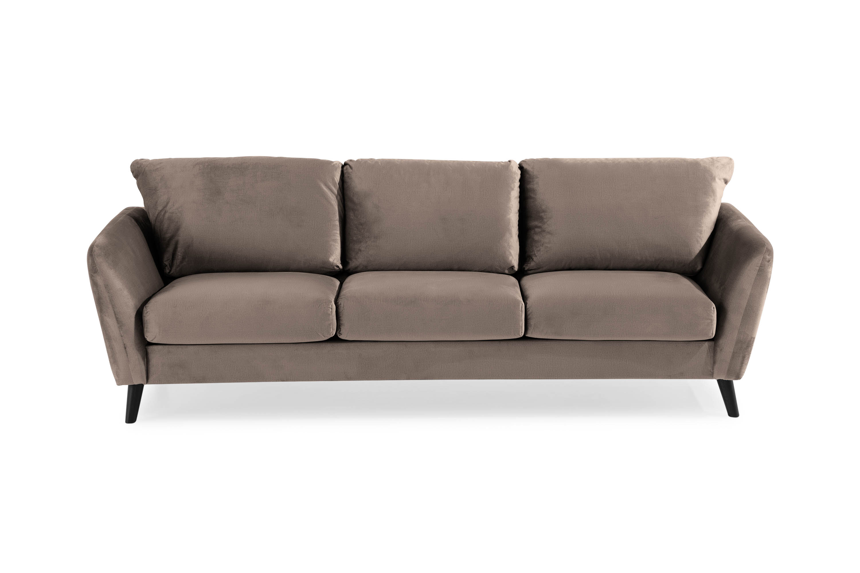 Trend 3-sits Sammetssoffa Brun