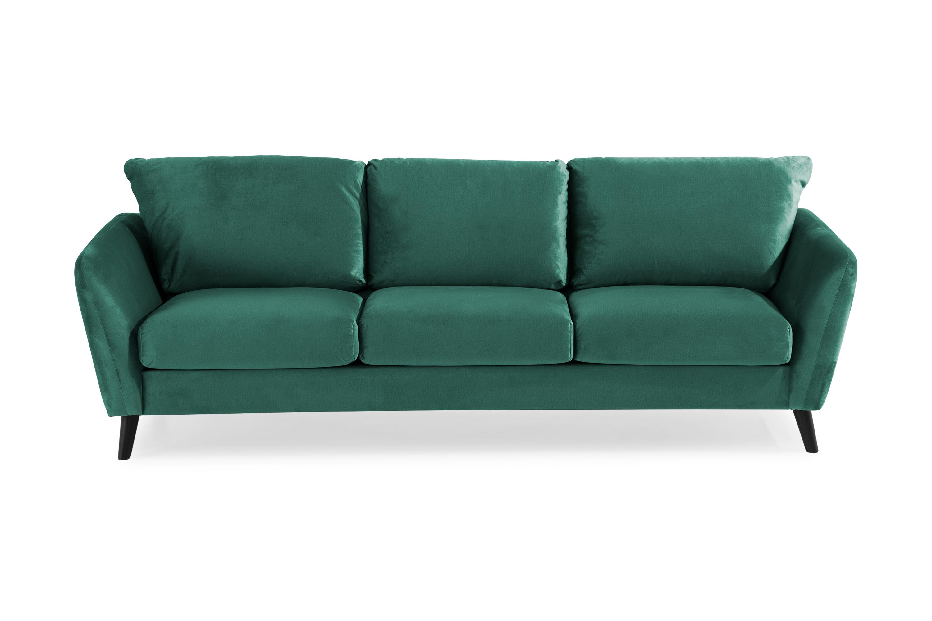 Trend 3-sits Sammetssoffa Grön