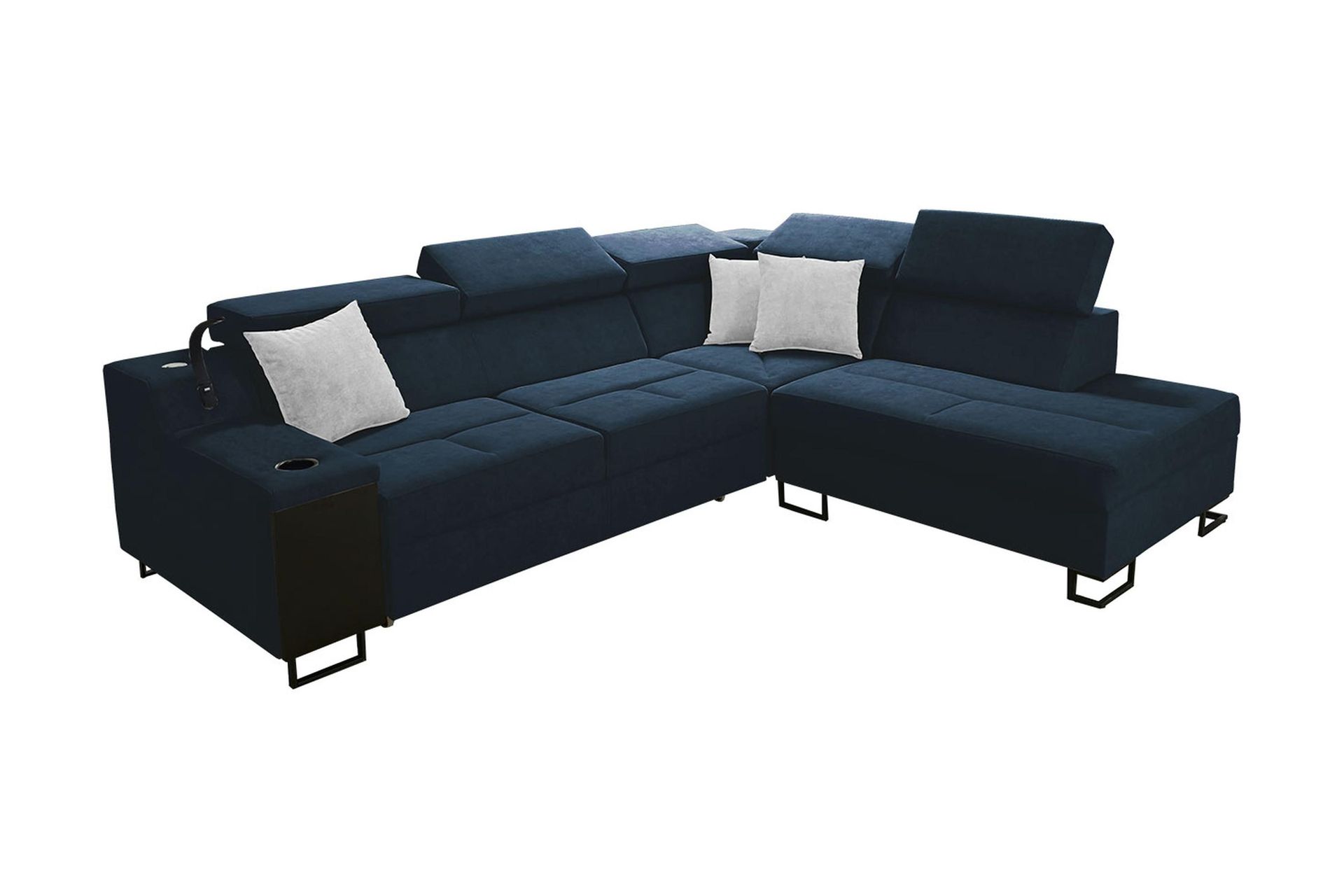 Seginus Bäddsoffa m. Schäslong 3-sits 210x127 - Blå