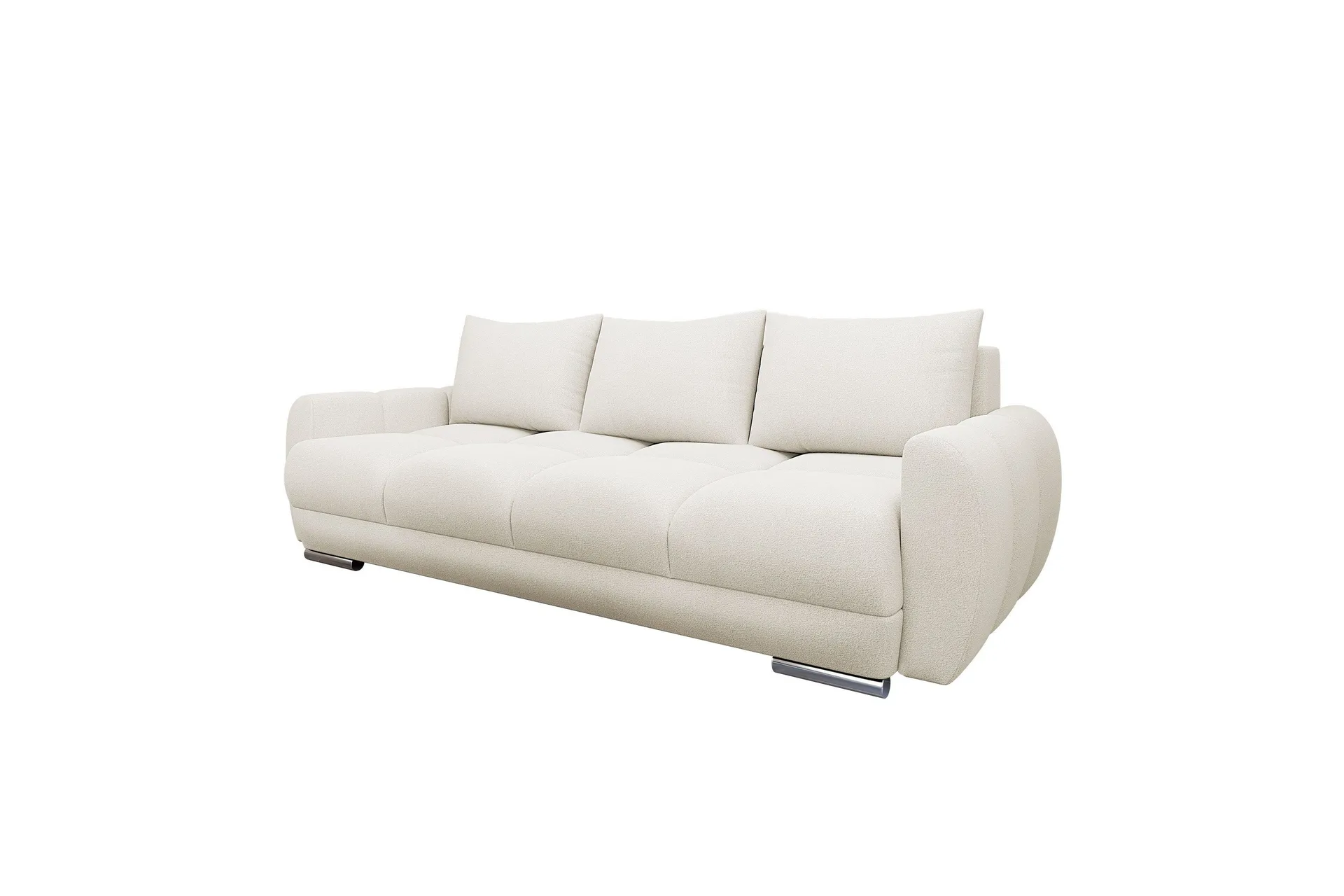 Simerly Soffa 3-sits i Plysch - Ljusgrå