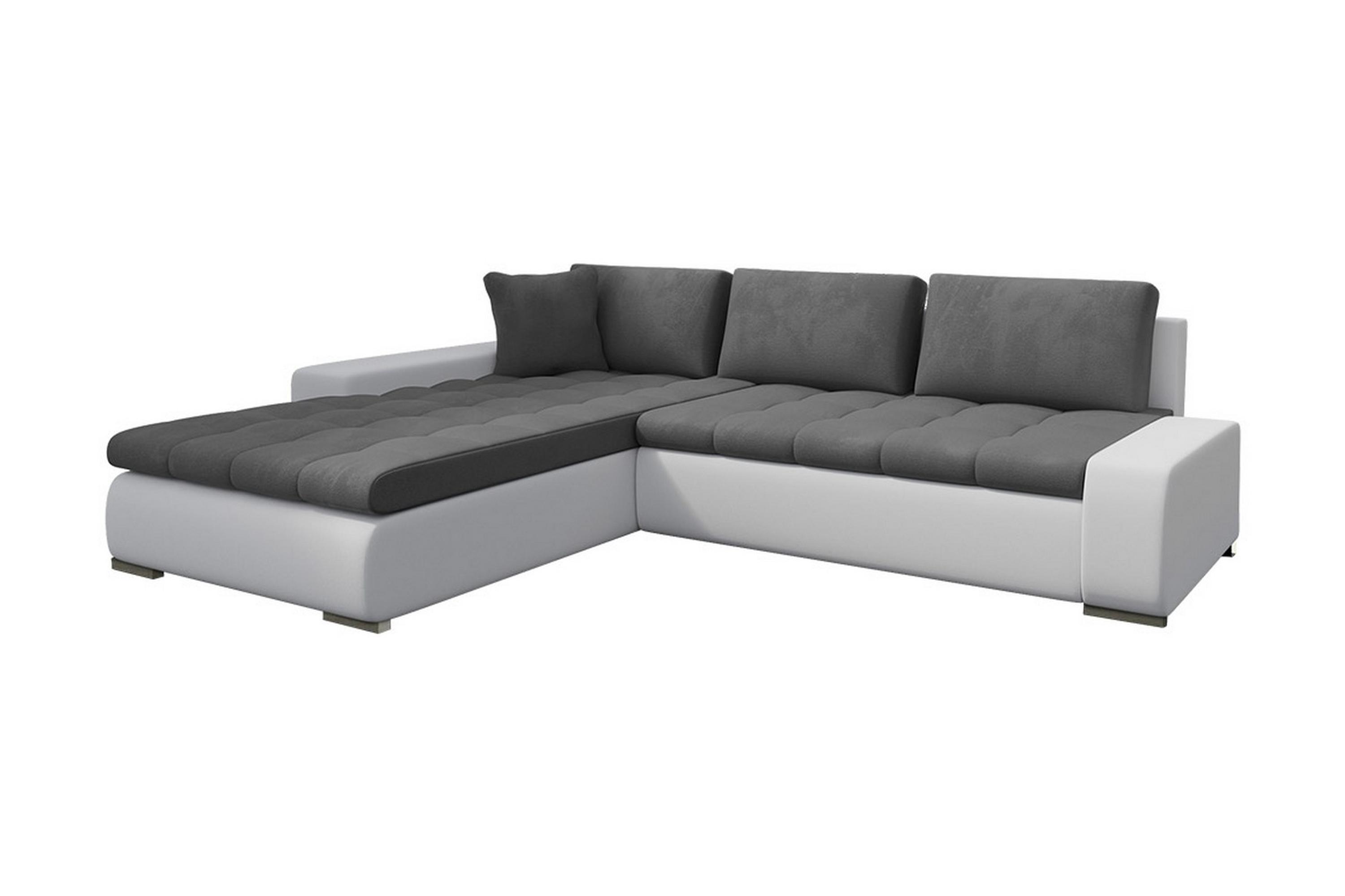 Bäddsoffa Ianto med Divan Vändbar Vit/Grå
