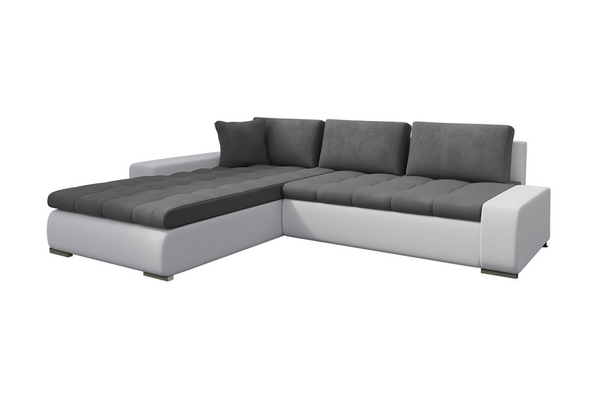 Cerys B&auml;ddsoffa med Divan V&auml;ndbar - Vit/Gr&aring;