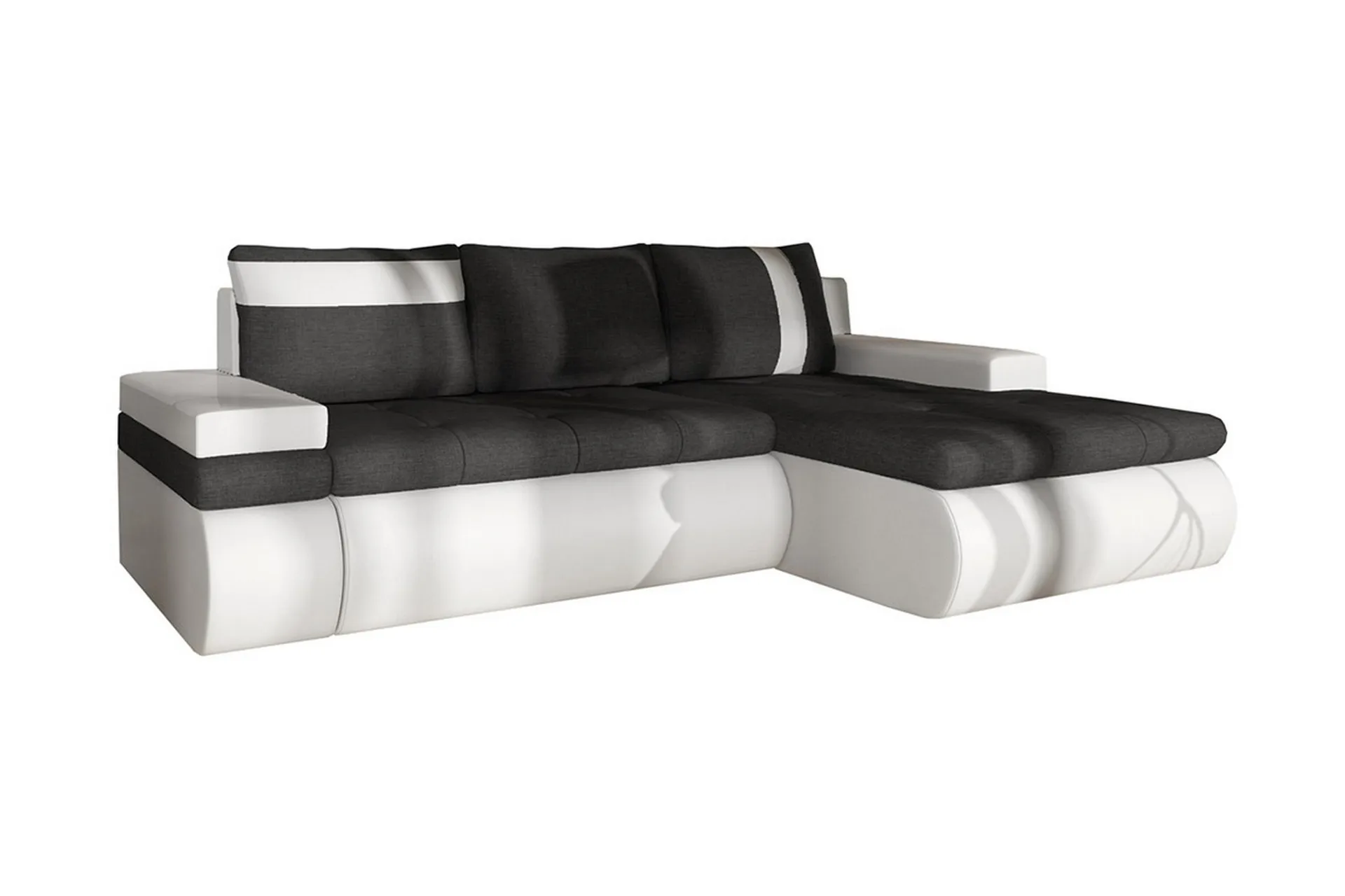 divanbäddsoffa mini dung höger - mörkgrå/vit