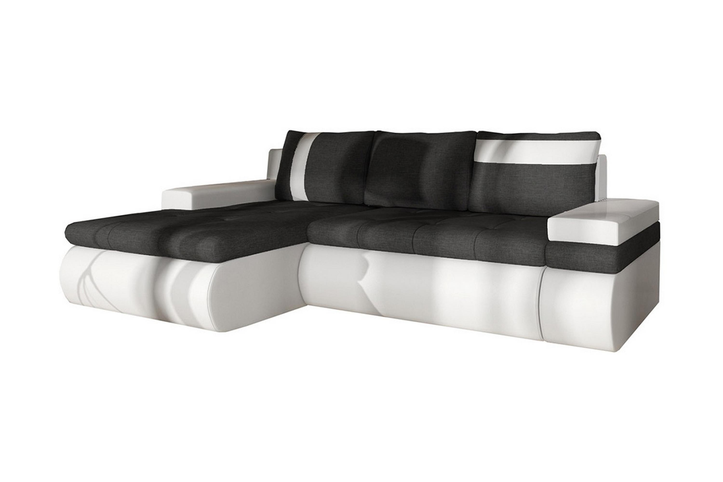 divanbäddsoffa mini dung vänster - mörkgrå/vit