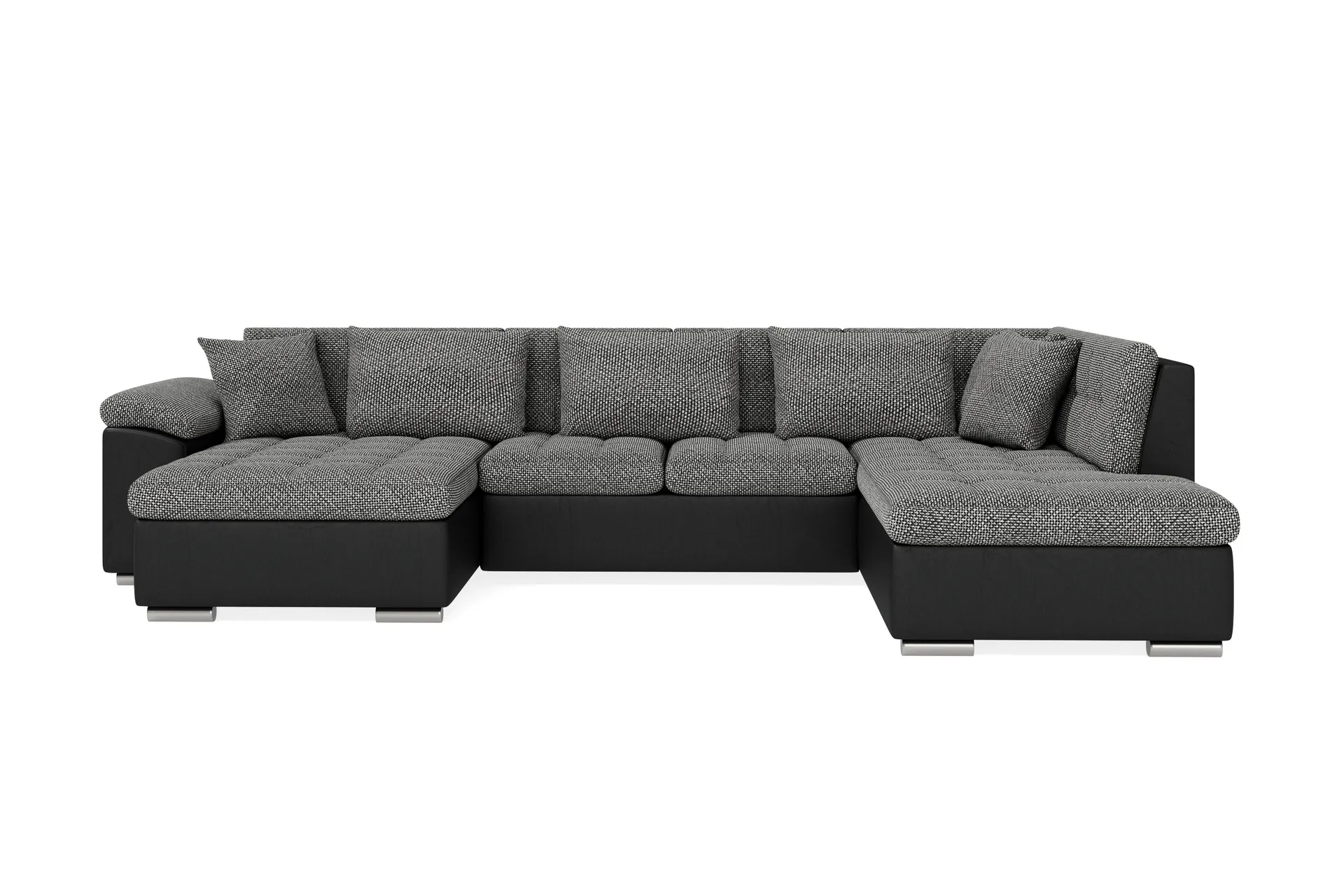 Dynir Stor H&ouml;rnb&auml;ddsoffa Divan med F&ouml;rvaring V&auml;nster - Gr&aring; / Svart
