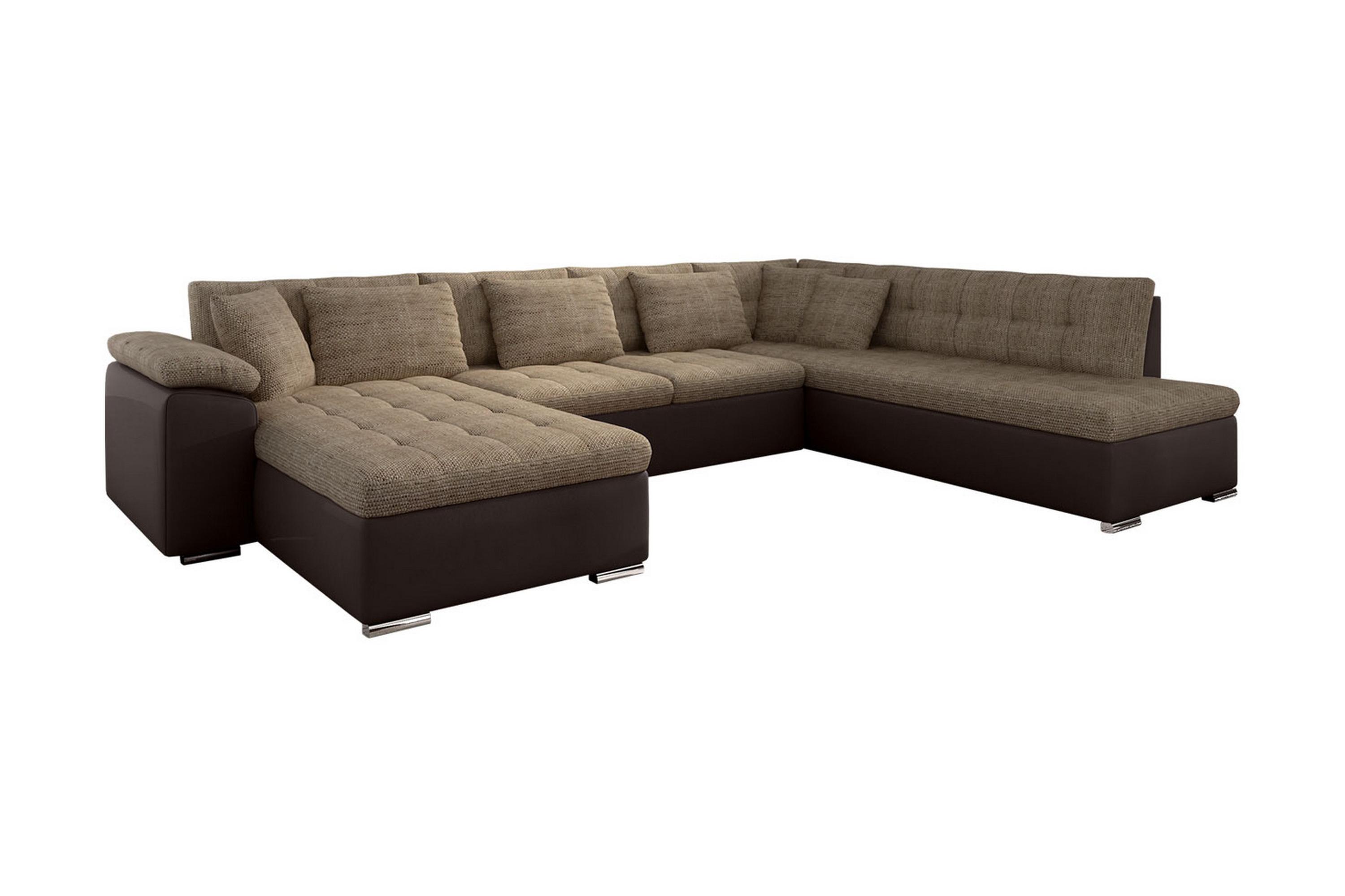 Hörnbäddsoffa Sororia Divan med Förvaring Vänster Beige/Brun