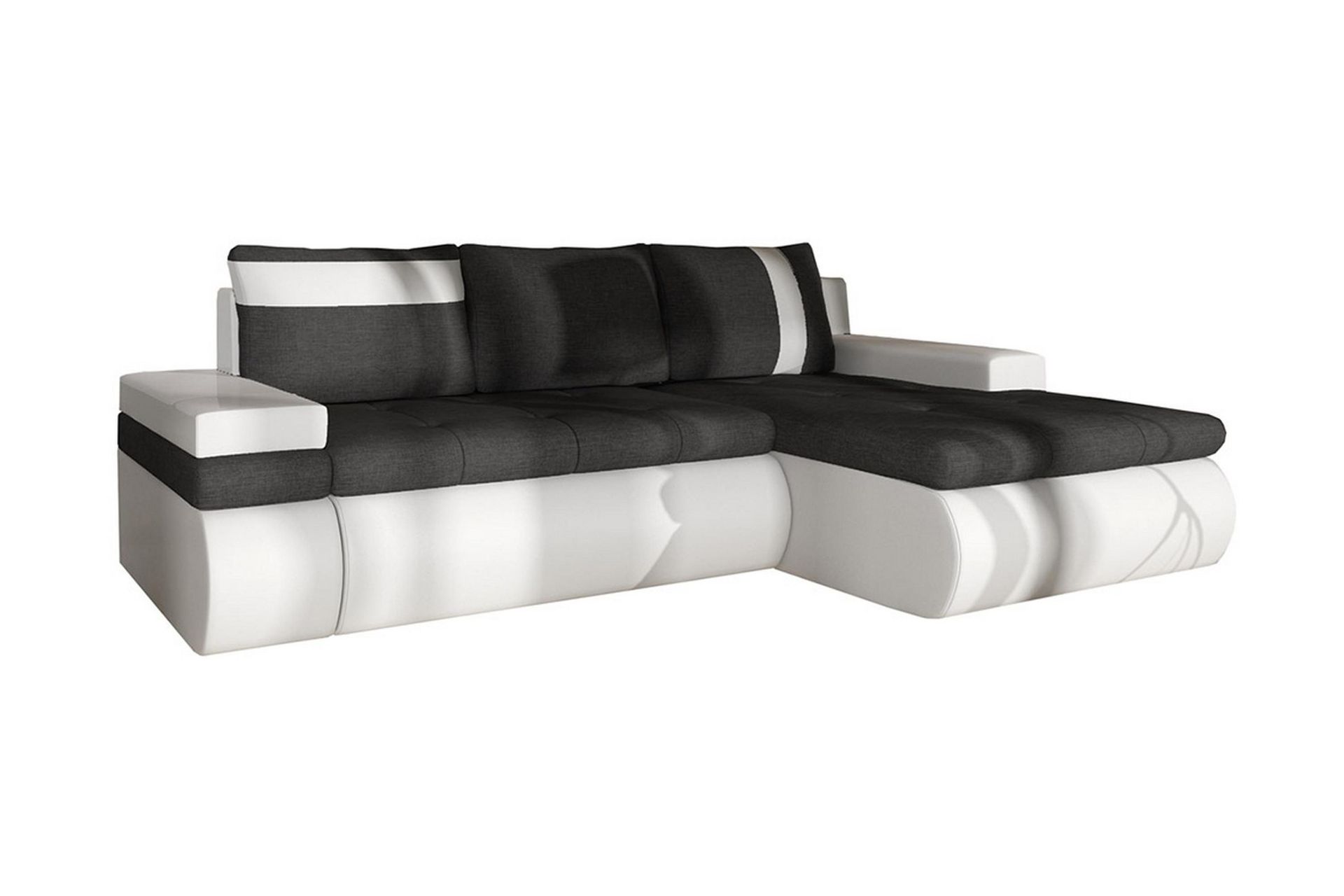 lavona divanbäddsoffa mini höger - mörkgrå/vit