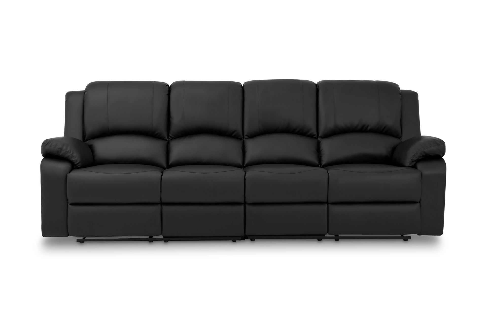 Navarro Reclinersoffa 4-sits Konstl&auml;der - F&auml;llbar soffa - Biosoffa - Svart