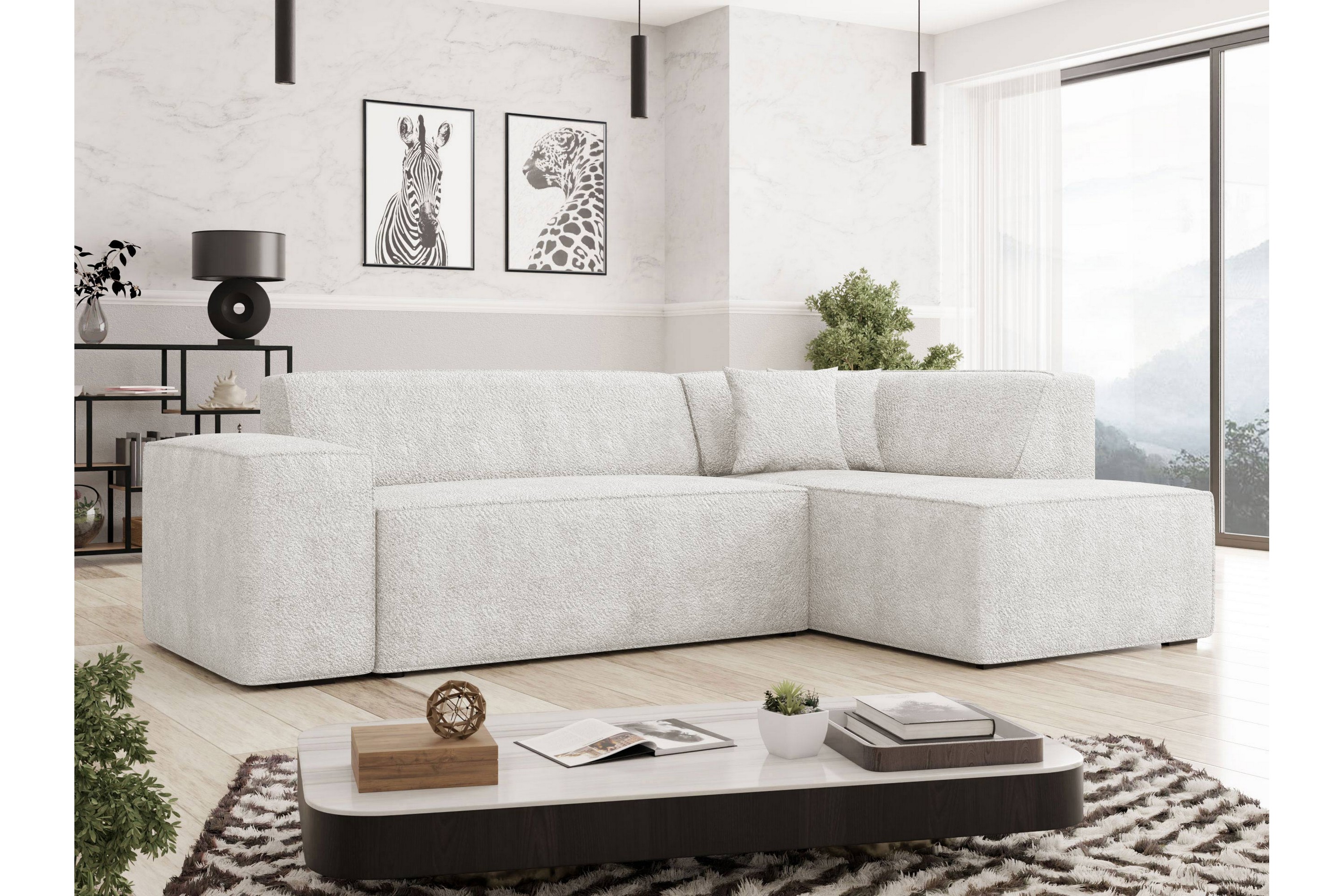 slucajno soffa m. schäslong 4-sits - vit