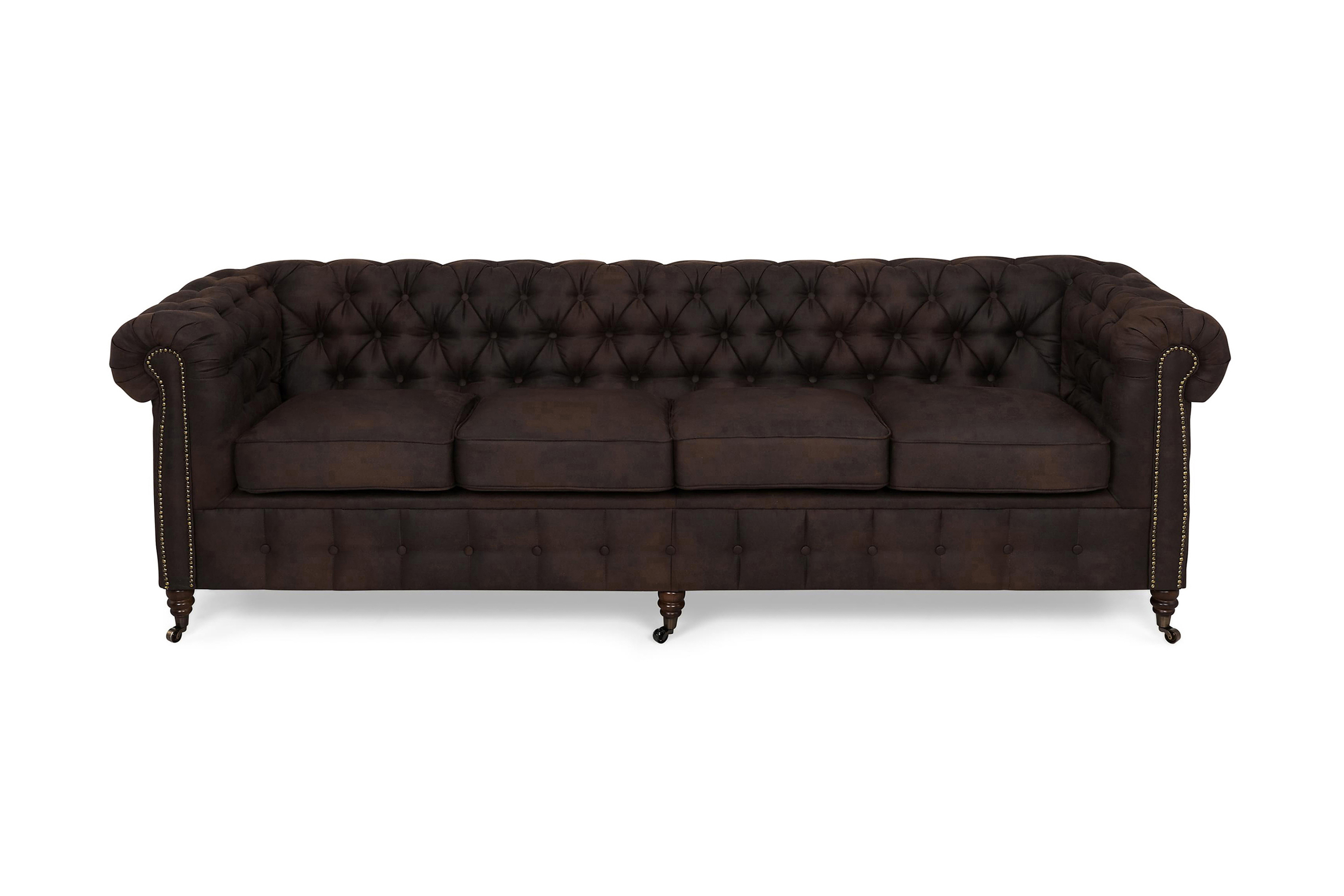 Manor House Soffa Chester Deluxe 4-sits - Mörkbrun 653680