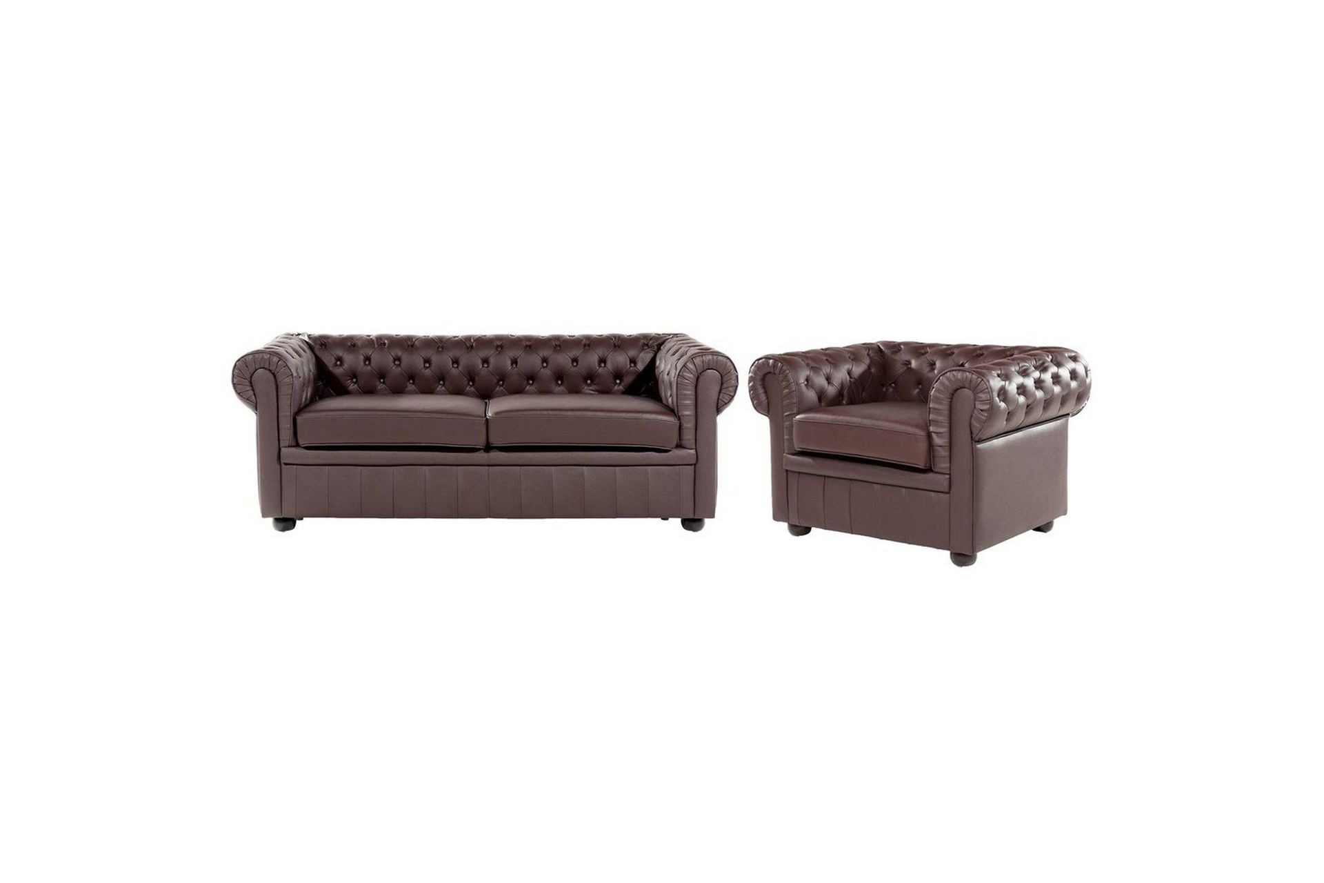 Soffa Chesterfield Brun - Brun