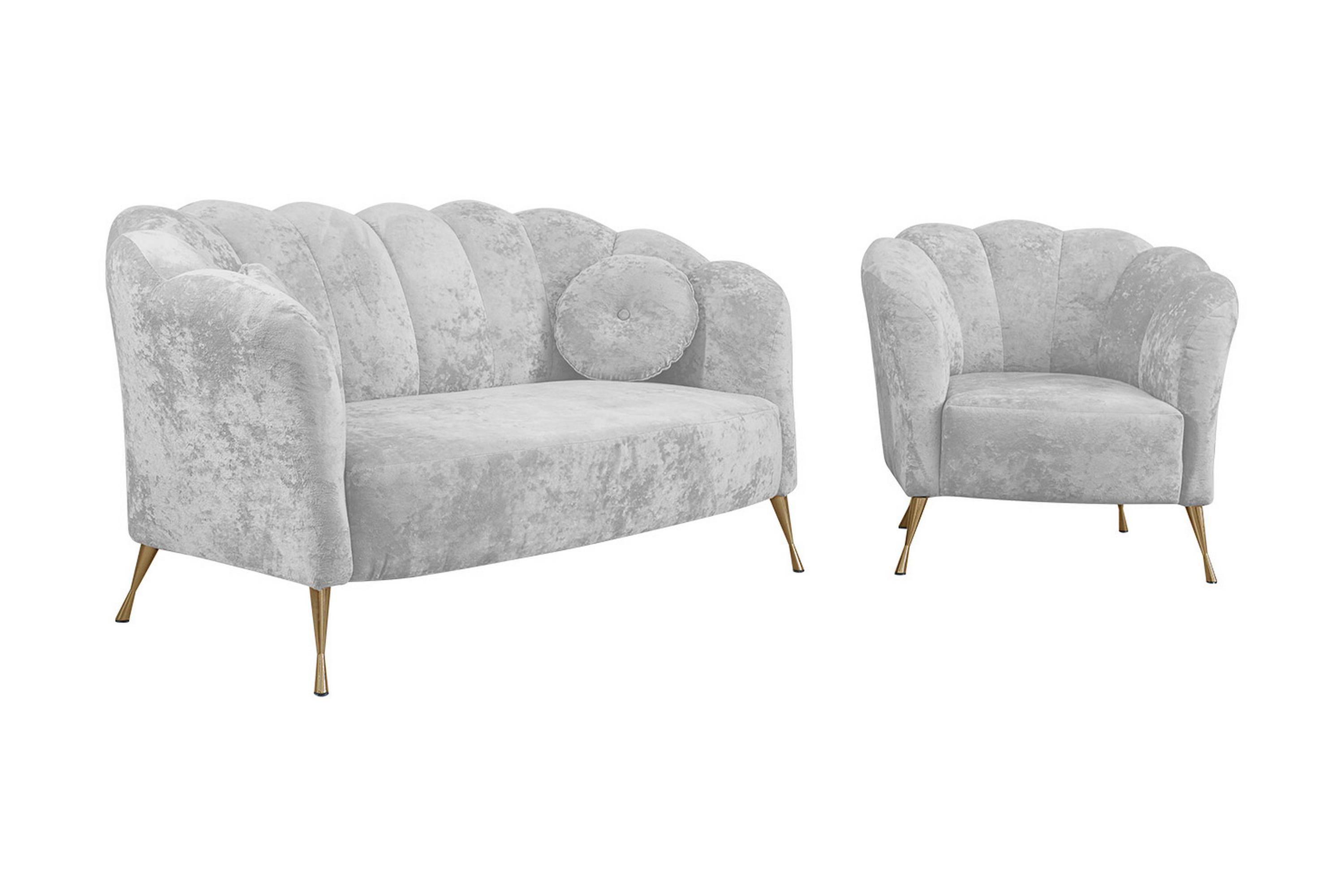 3-sits Soffgrupp Naspur Sammet/Vit