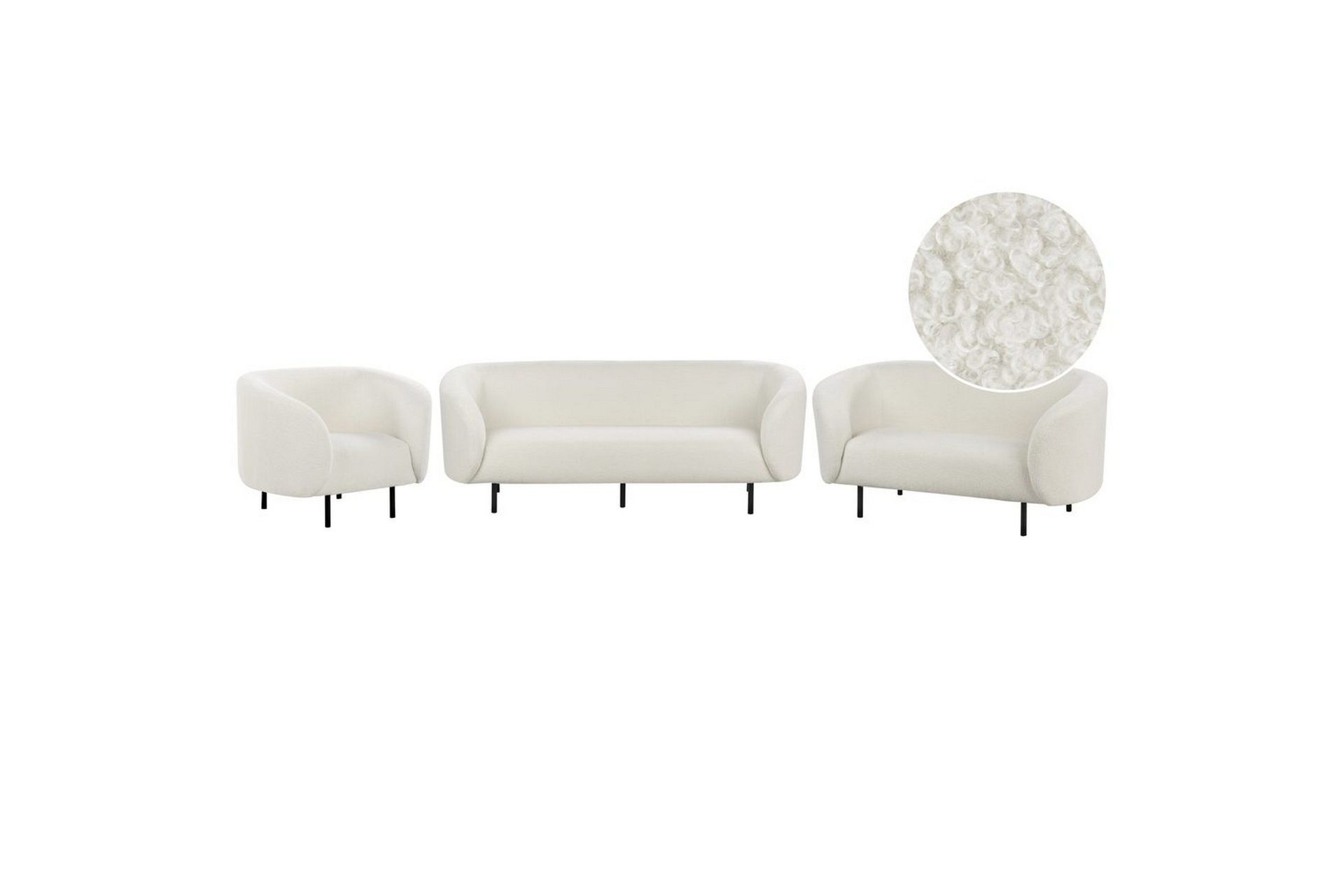6-sits Soffgrupp Loen Vit/Svart - Vit/Svart