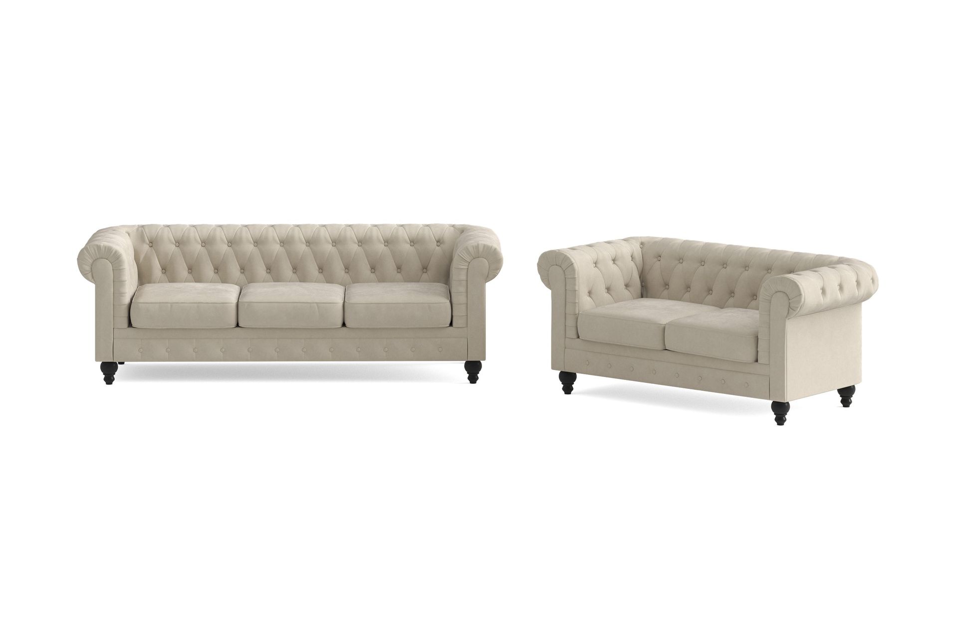 Chesterfield Lyx Soffgrupp 3-sits + 2-sits - Beige