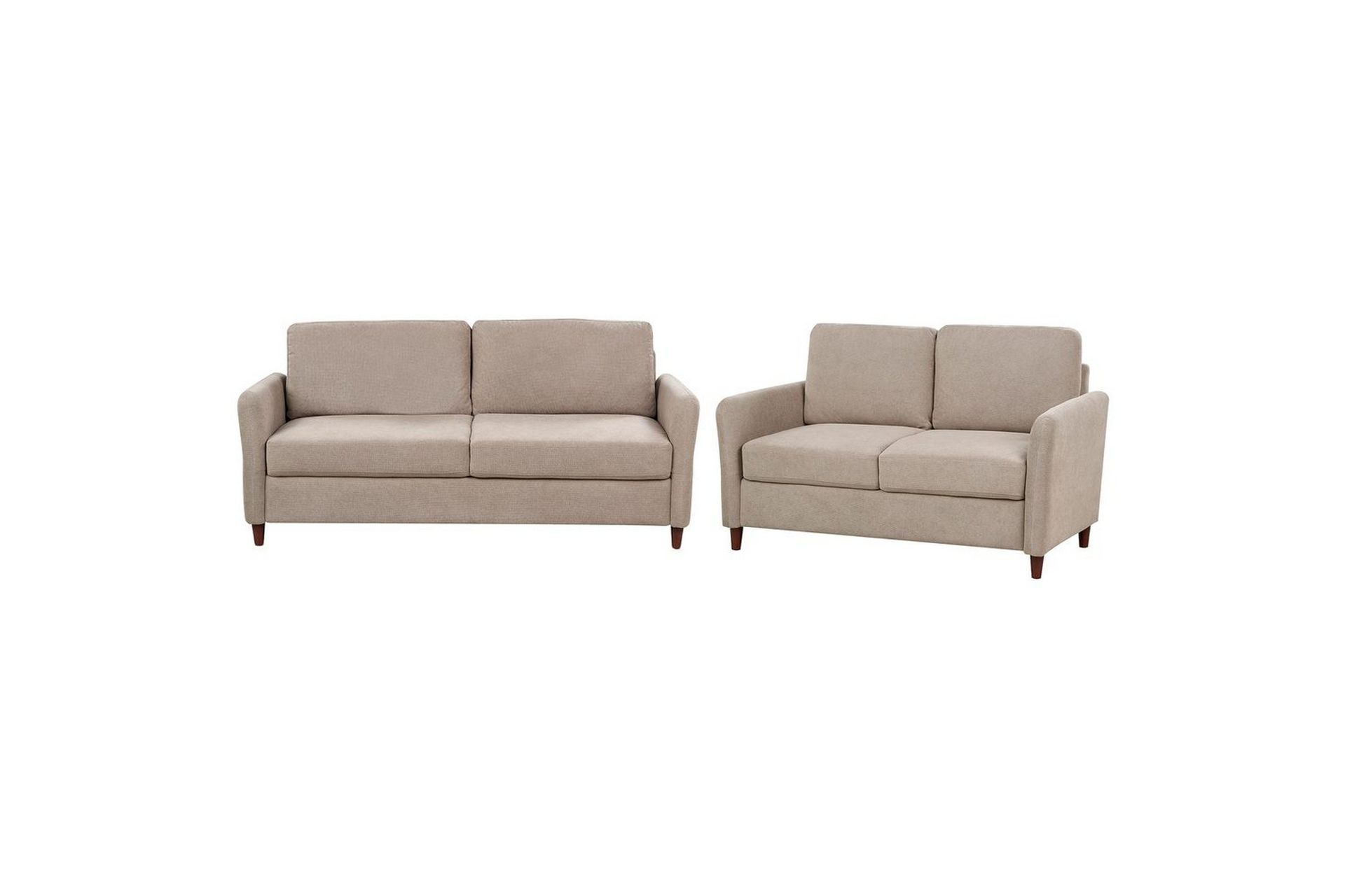 Soffgrupp Mare Beige/mörkt trä - Beige/mörkt trä