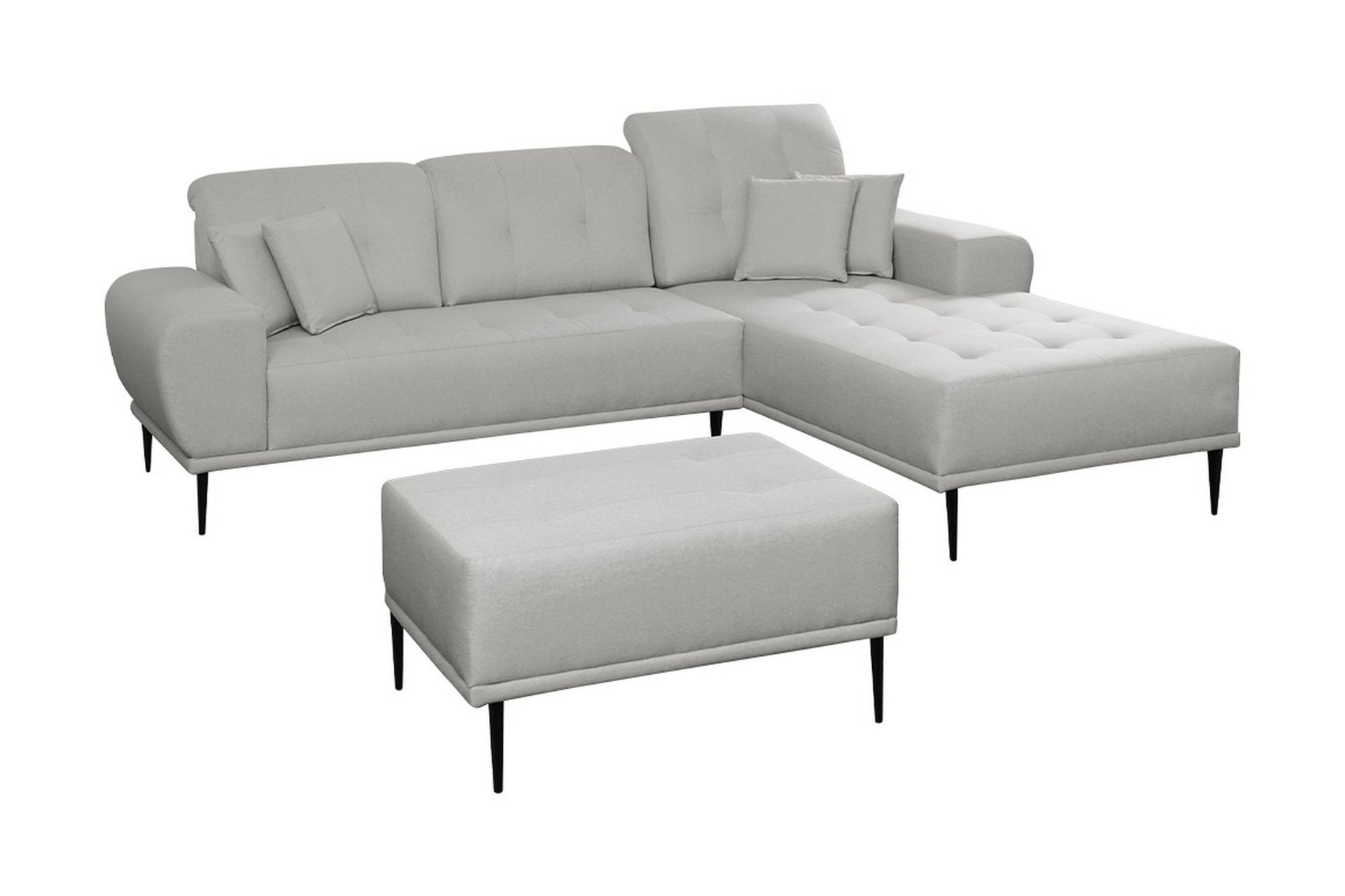 rapale soffgrupp höger med fotpall - grå