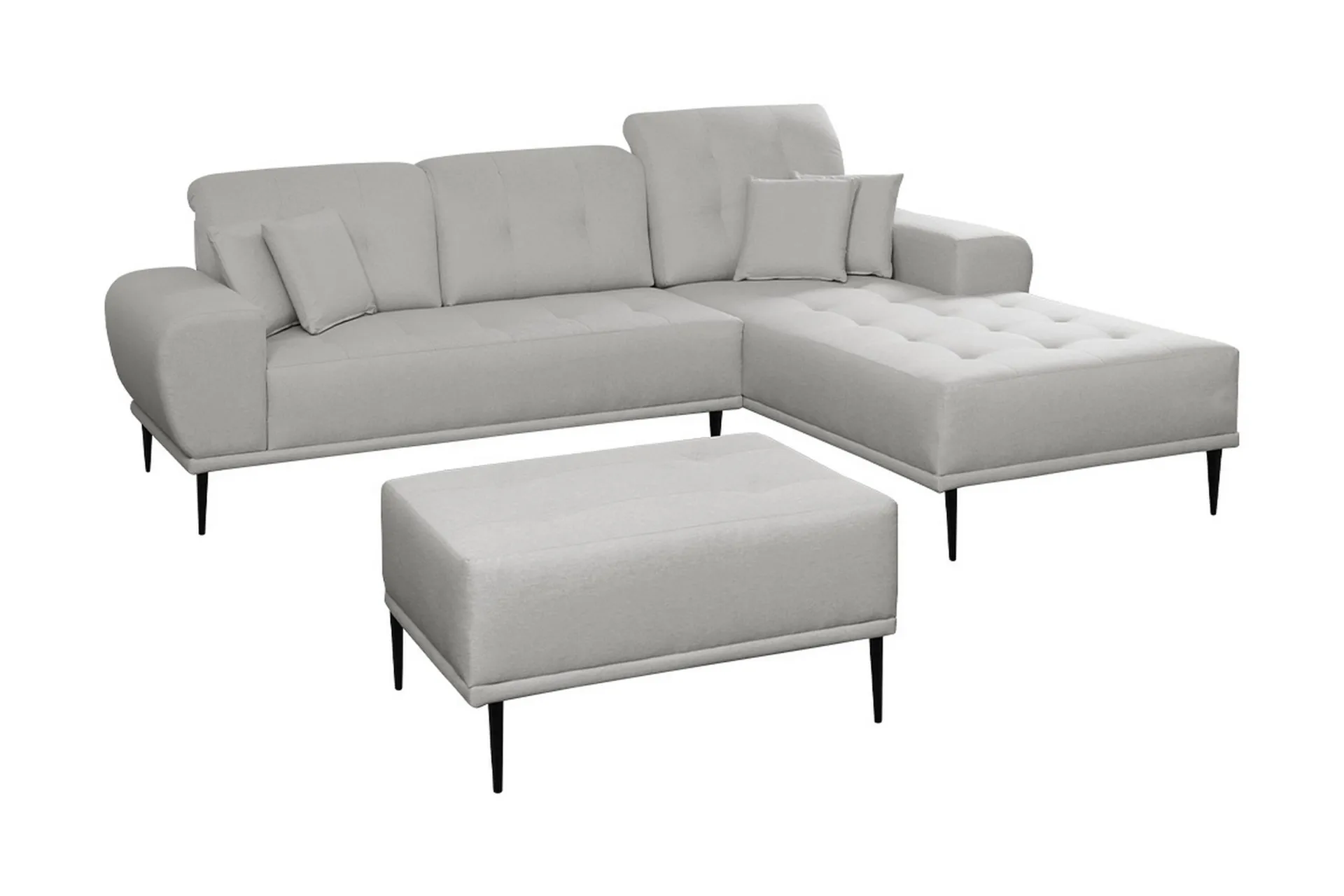 Rapale Soffgrupp H&ouml;ger med Fotpall - Gr&aring;