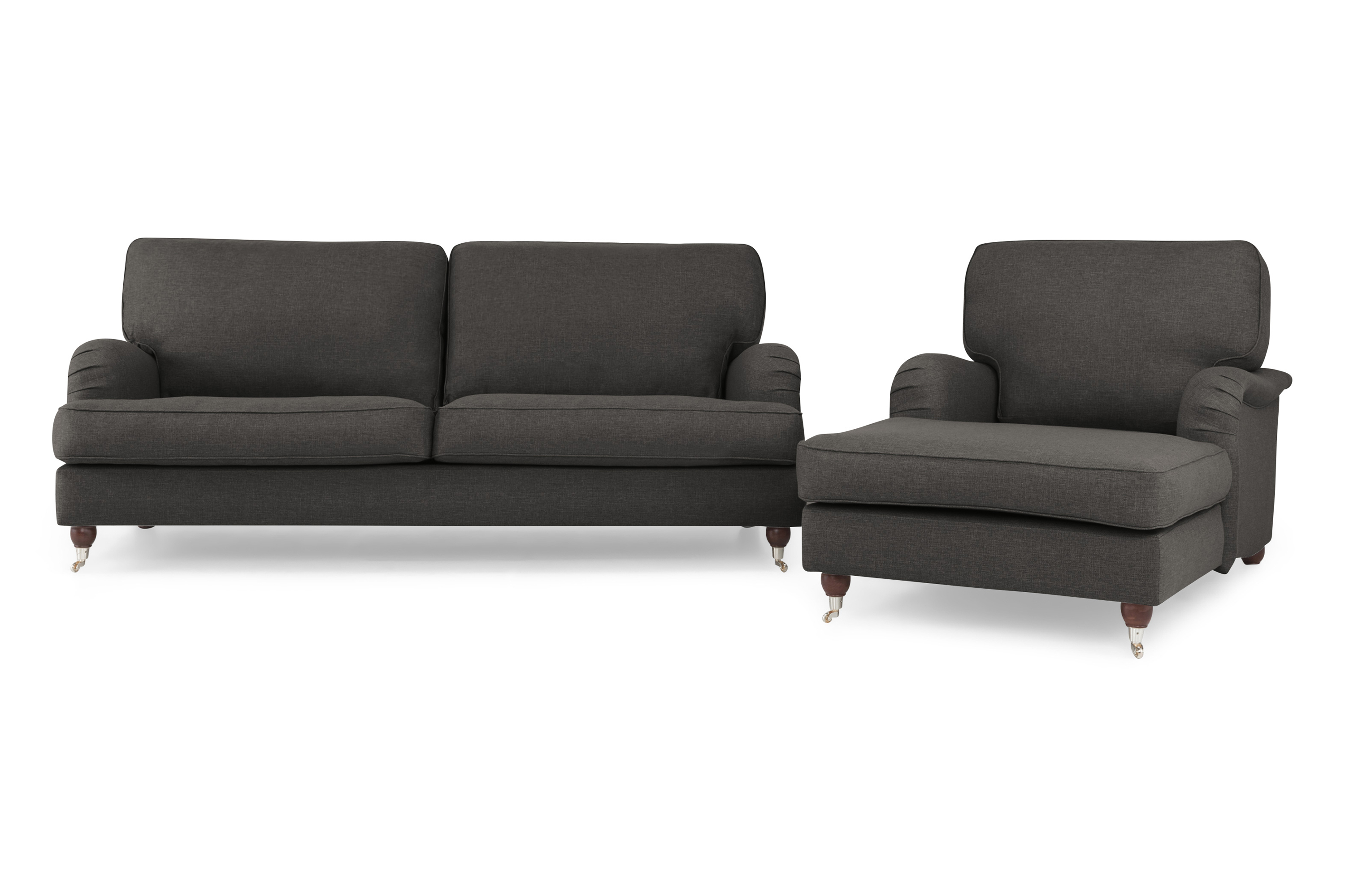 Soffa Oxford 3-sits+Divanfåtölj Divanfåtölj - Mörkgrå
