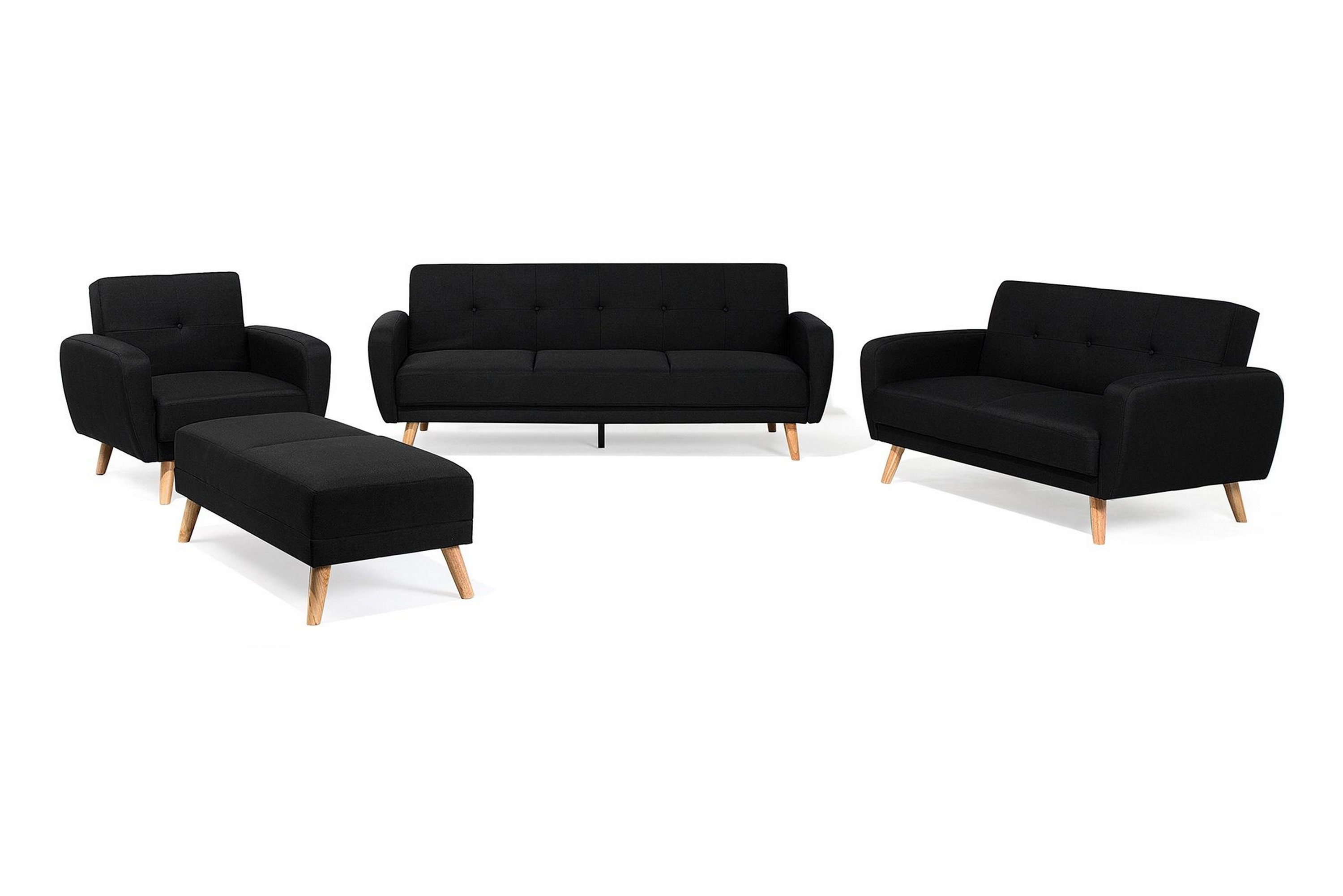 Soffgrupp 2-Sits-3-Sits Florli Svart