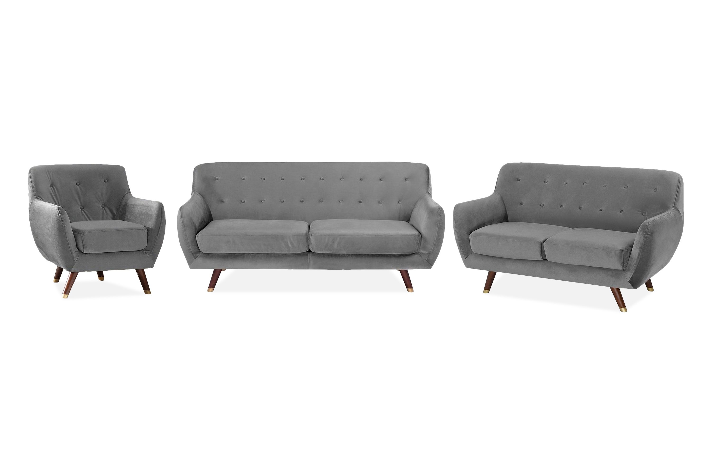 Soffgrupp 2-Sits-3-Sits-Fåtölj Bodo Grå