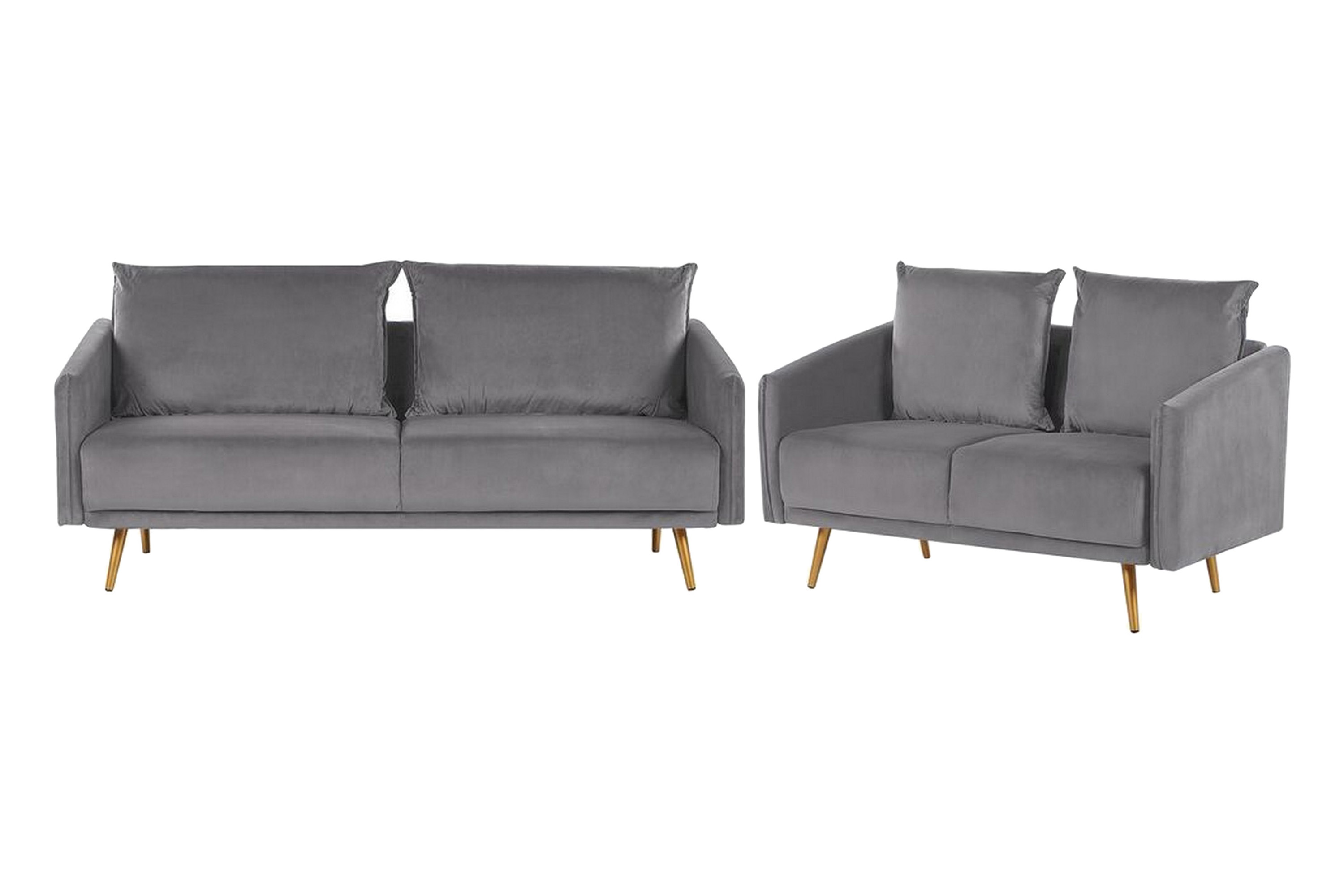 Soffgrupp Aarsby 2-sits 3-sits Sammet/Grå