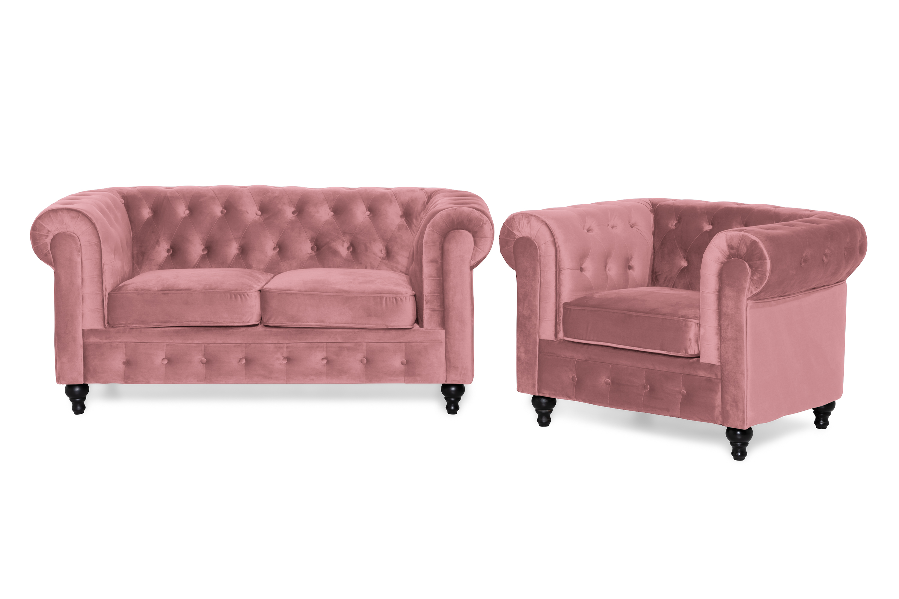 Soffgrupp Walton Lyx 2-Sits med Fåtölj Rosa