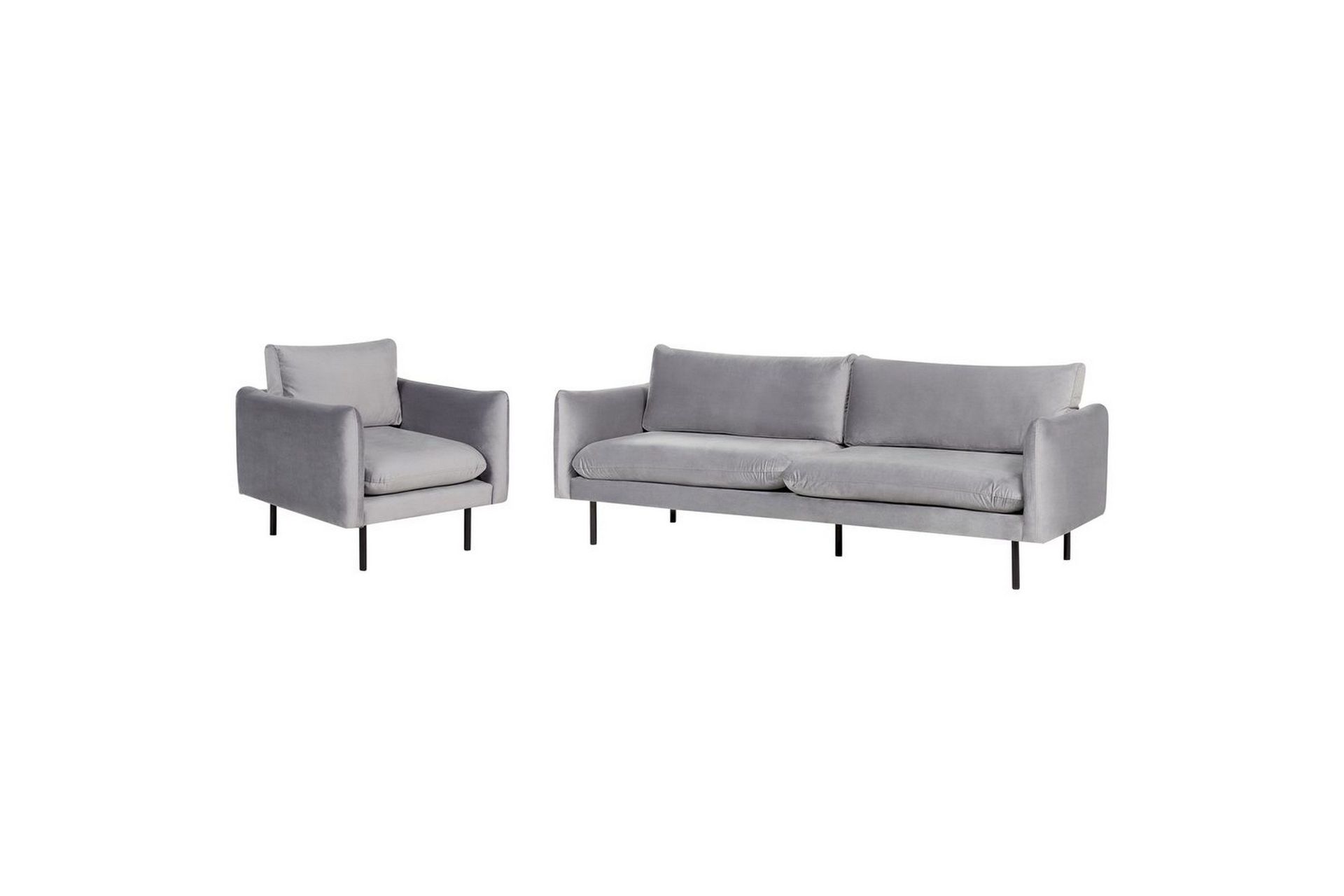 Soffgrupp Vinterbro Gr&aring;/svart, Sammet - Gr&aring;/svart, Sammet