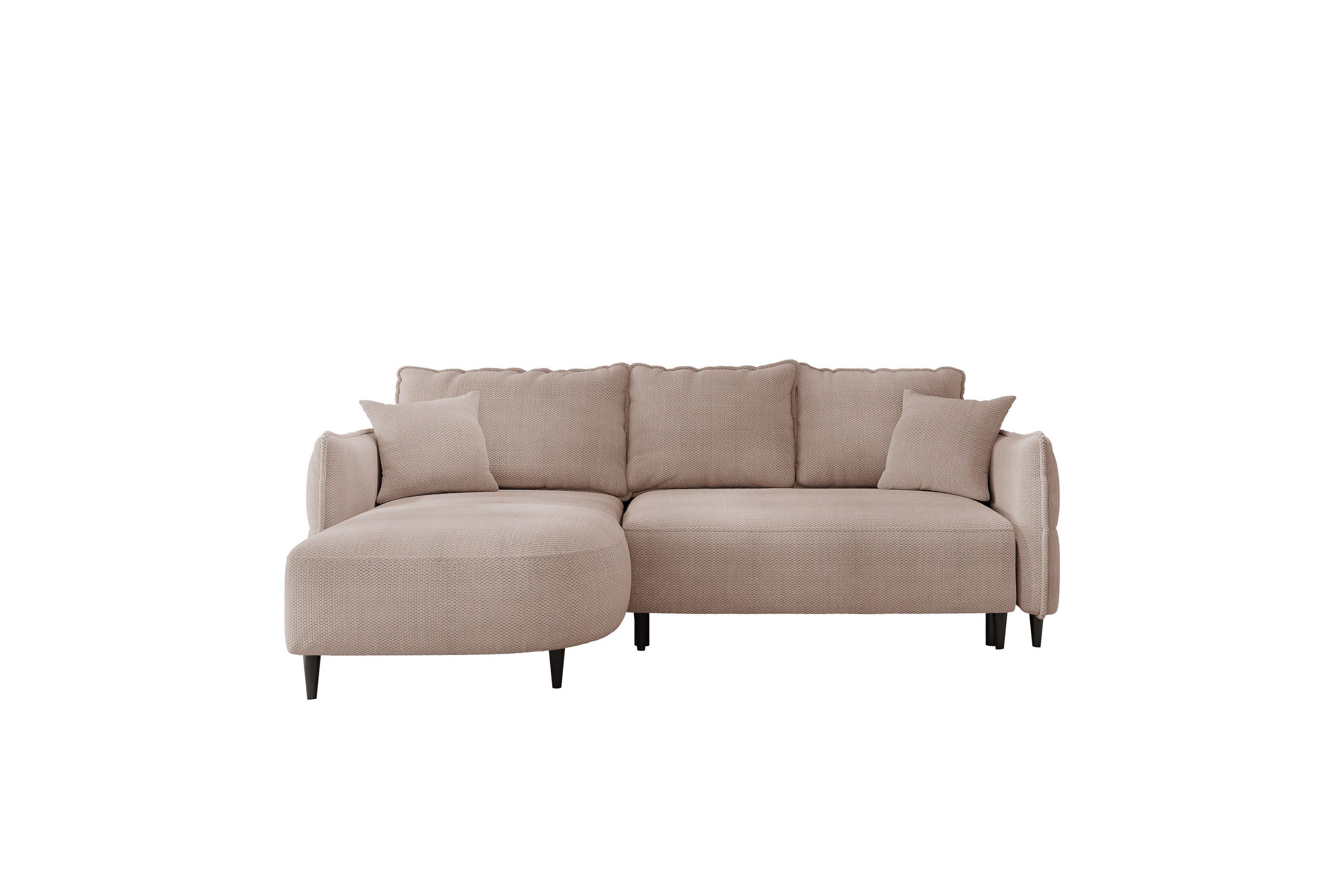 sycylia soffa med divan 3-sits - rosa