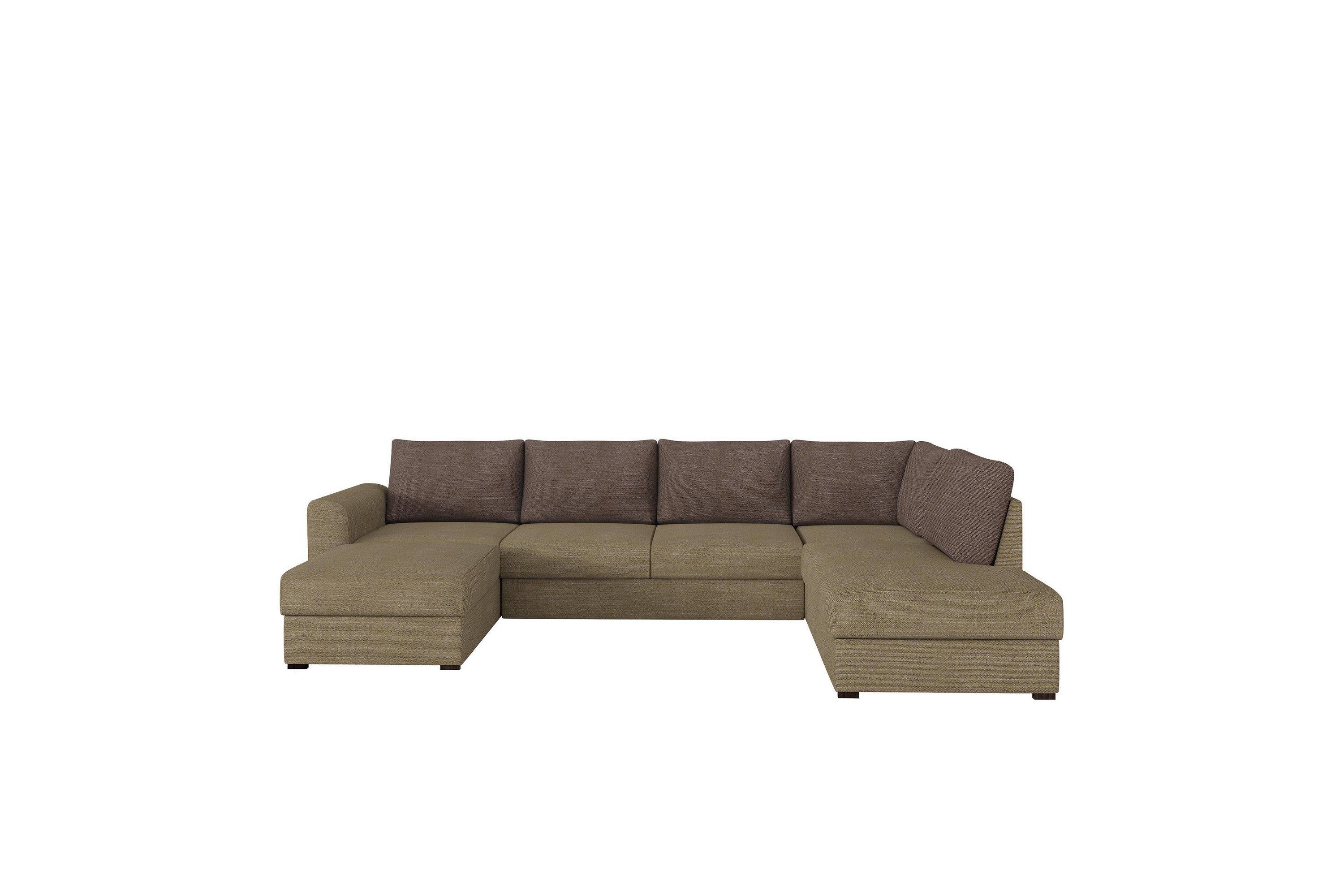 Taberk Soffa med Divan och Schäslong 4-sits Brun/Beige