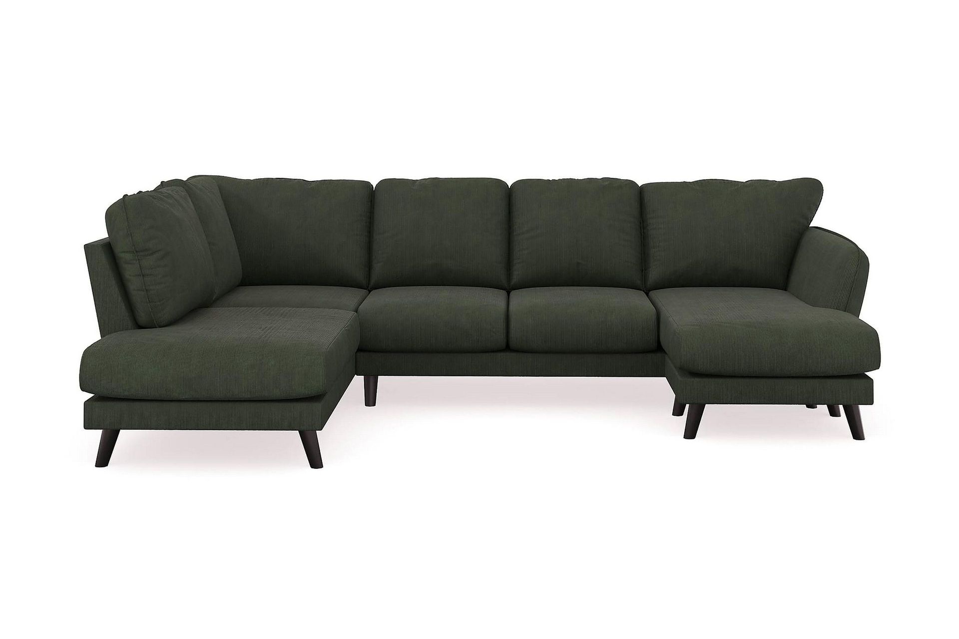 Trend Lyx 4-sits Högervänd U-formad Soffa med Divan och Schäslong i Manchester - Mörkgrön