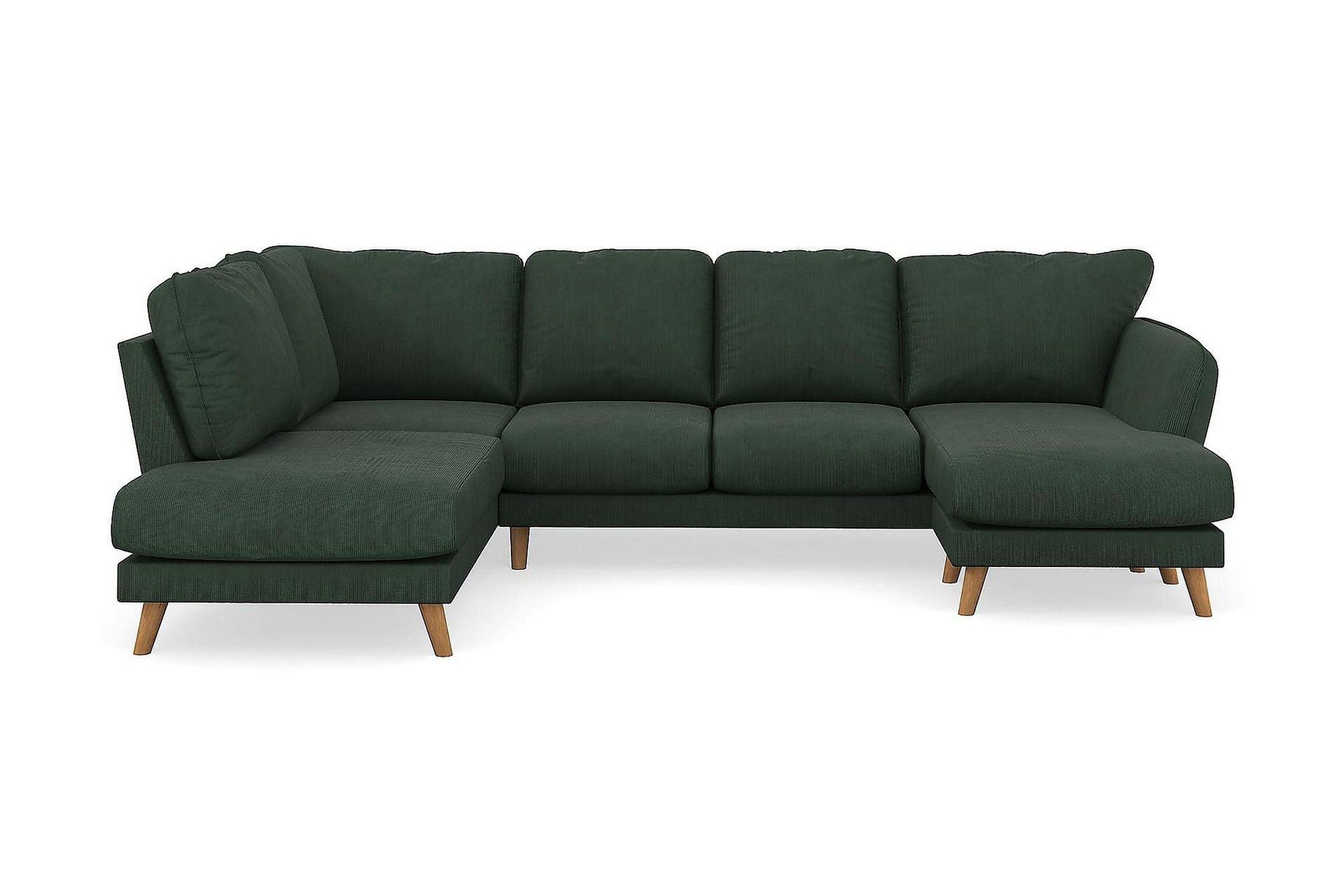 Trend Lyx 4-sits Vänstervänd U-formad Soffa med Divan och Schäslong i Manchester - Mörkgrön