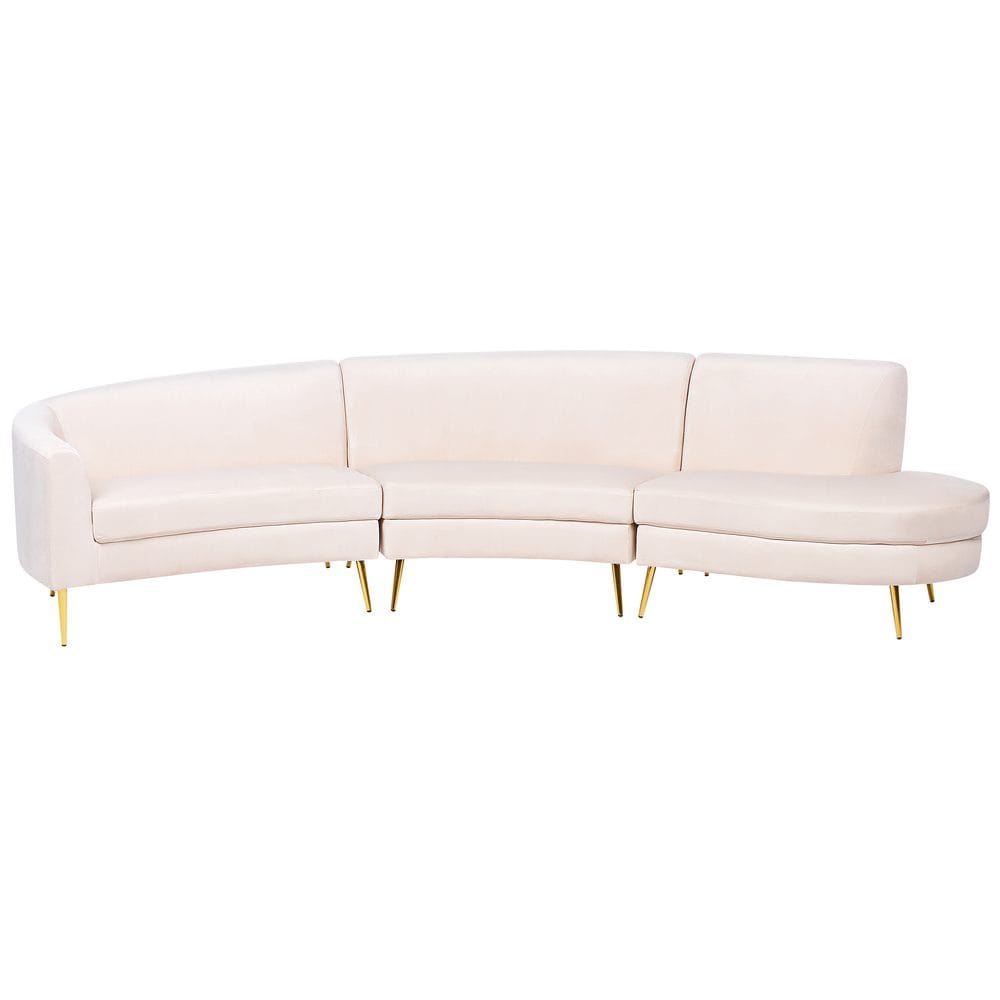 U-formad soffa Moss - Beige, guld