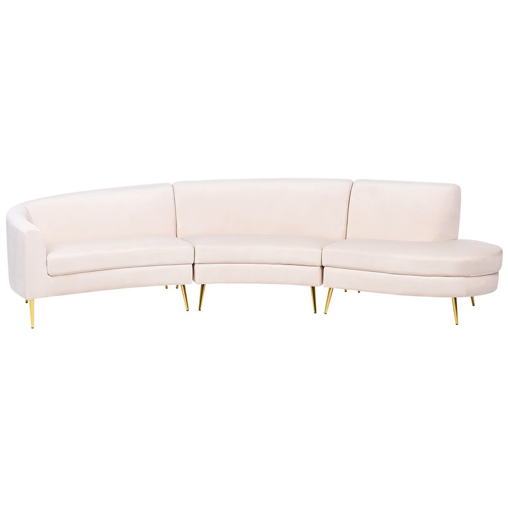 u-formad soffa moss - beige, guld