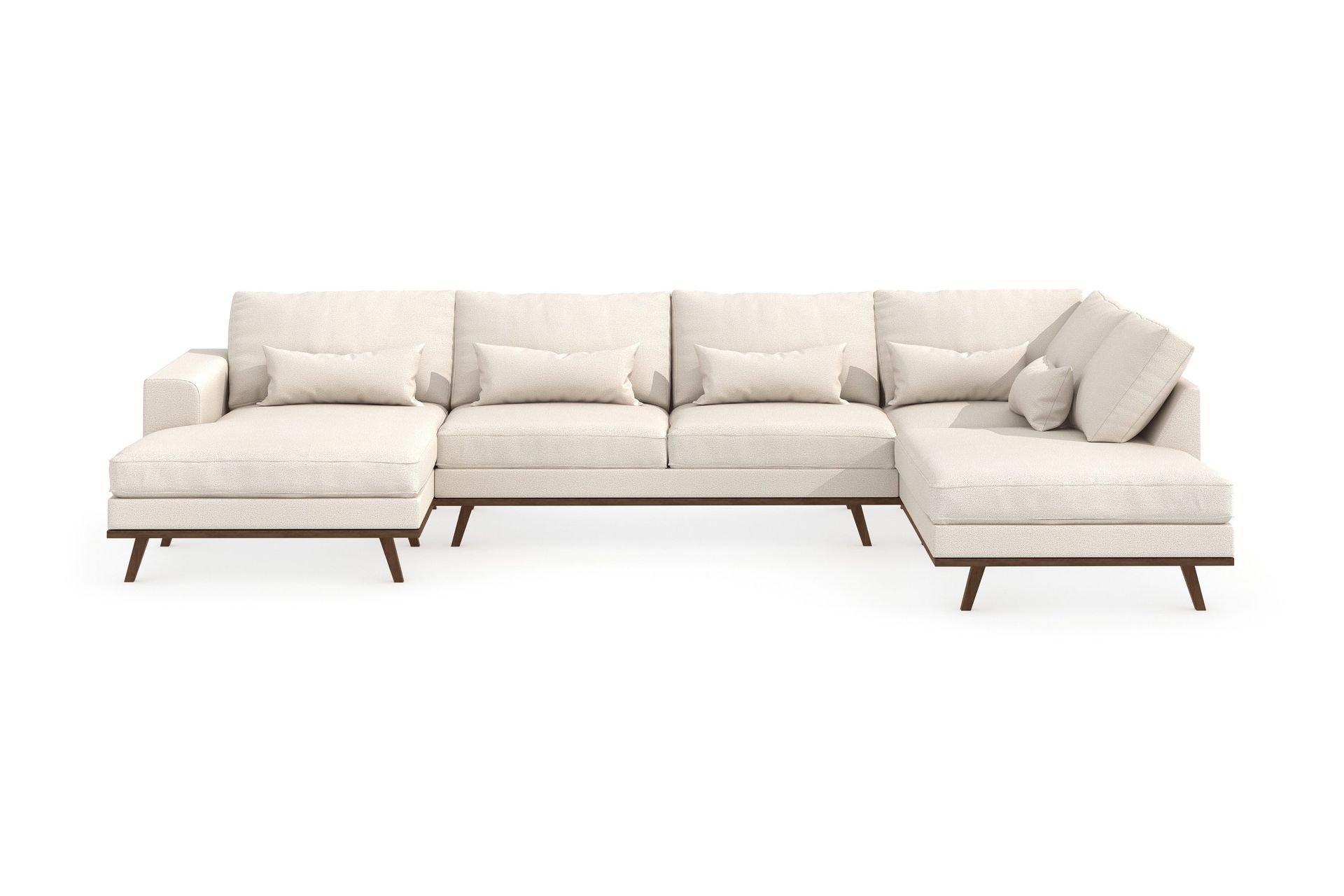 Copenhagen 5-sits Högervänd U-formad Soffa med Divan och Schäslong i Tyg - Beige