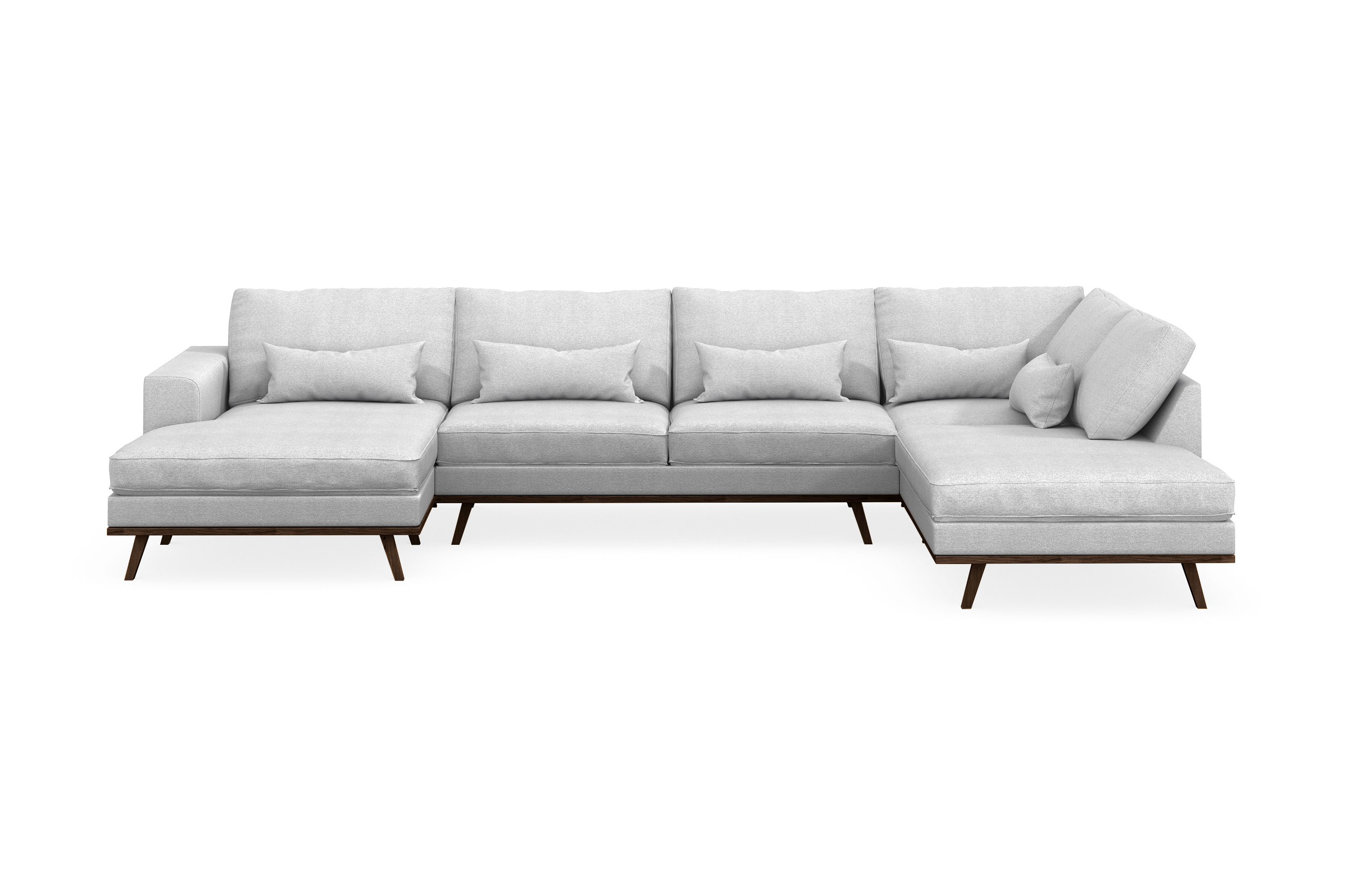 Copenhagen 5-sits Högervänd U-formad Soffa med Divan och Schäslong i Tyg Ljusgrå