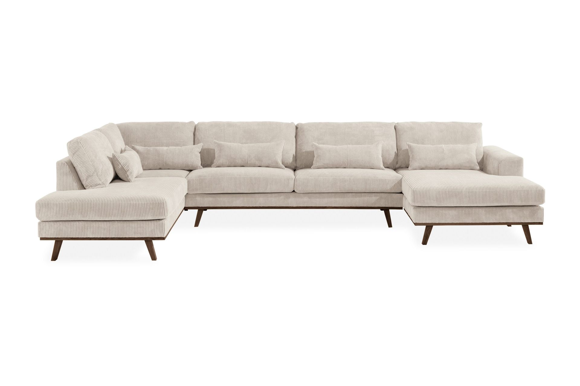Copenhagen 5-sits V&auml;nsterv&auml;nd U-formad Soffa med Divan och Sch&auml;slong i Manchester - Beige