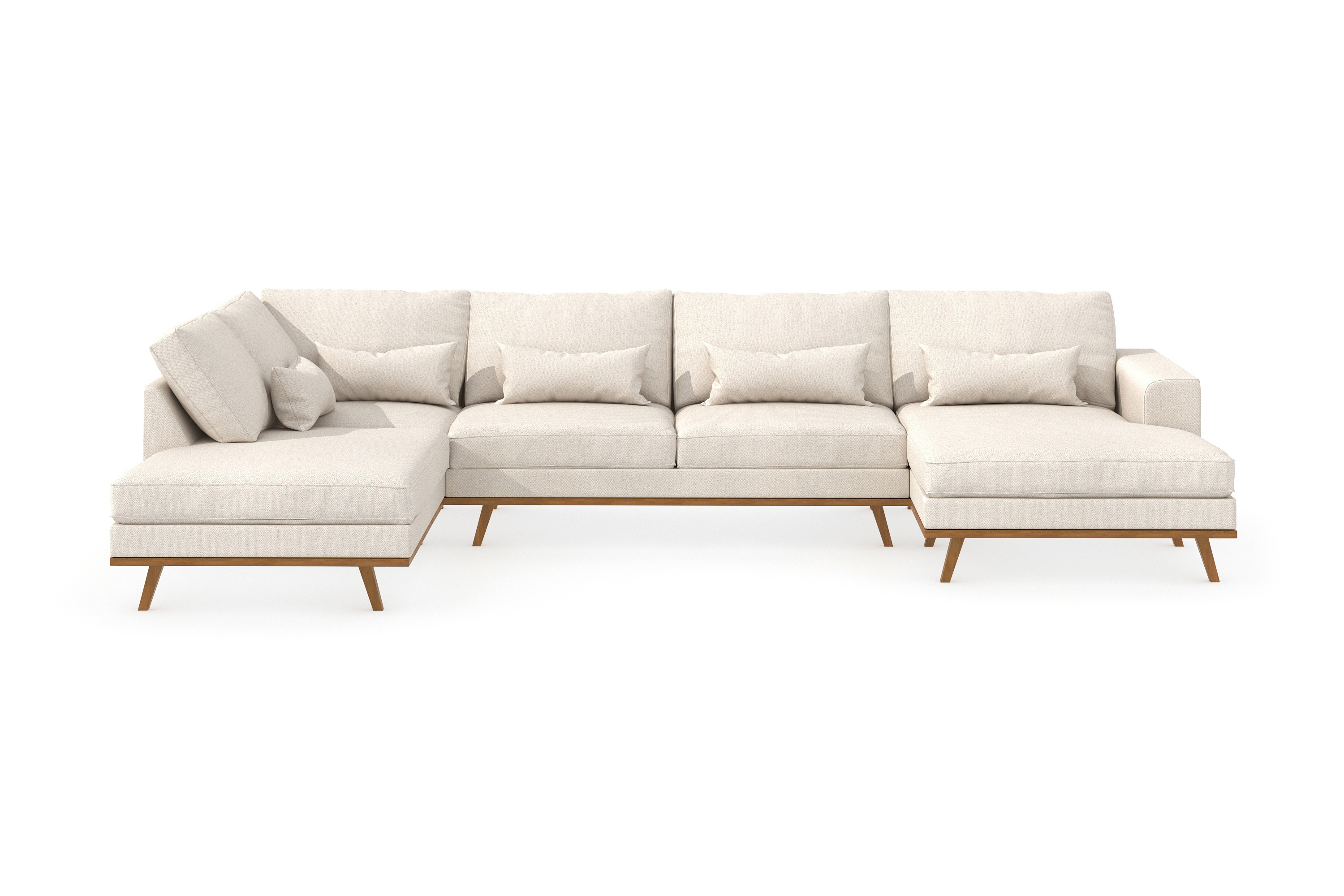 Copenhagen 5-sits Vänstervänd U-formad Soffa med Divan och Schäslong i Tyg Beige