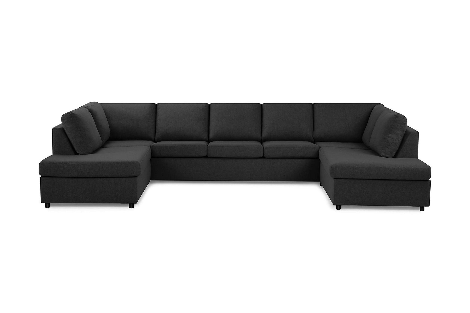 Crazy 5-sits U-formad Soffa med dubbelschäslong i Tyg - Antracit