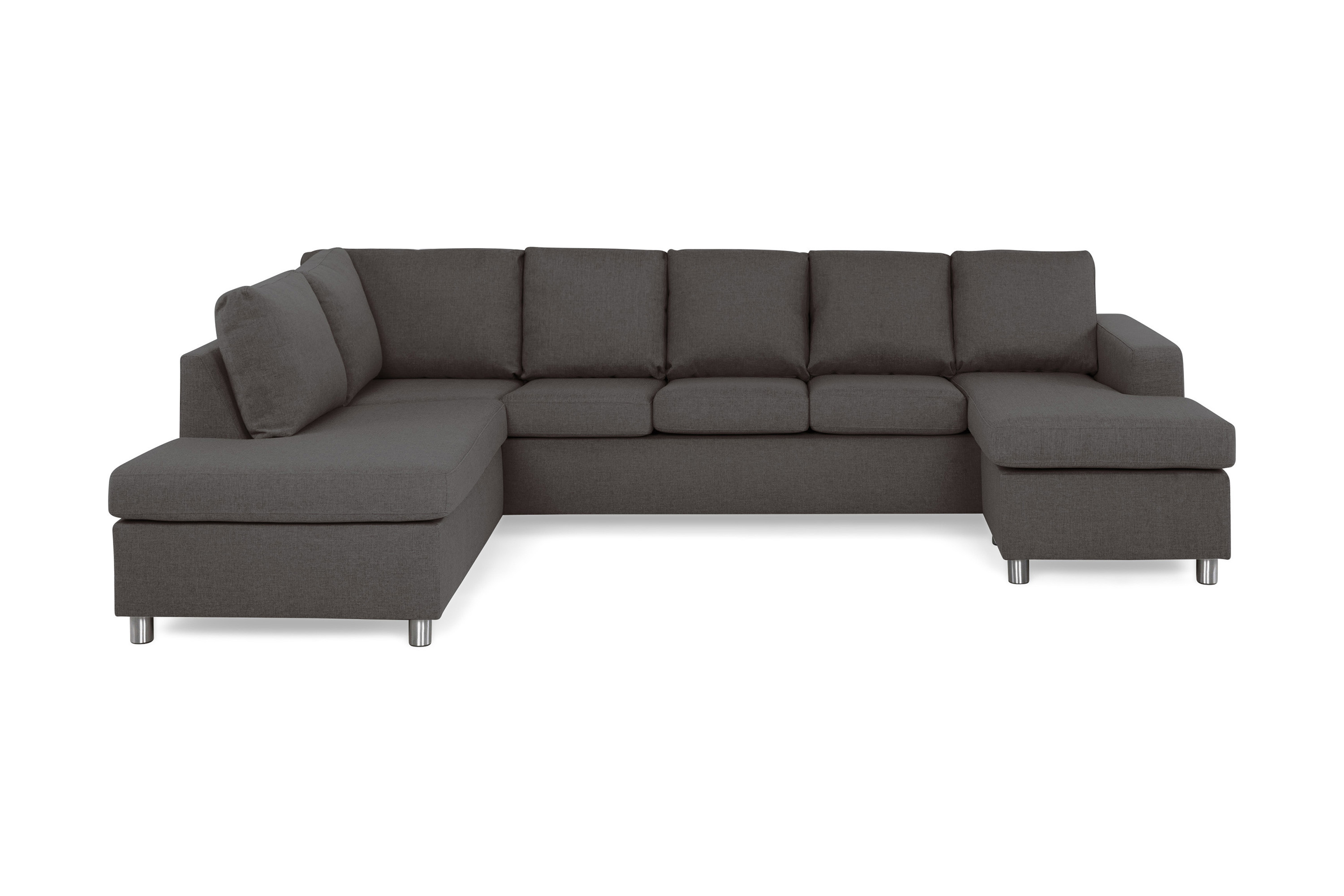 Crazy 5-sits Vänstervänd U-formad Soffa med Divan och Schäslong i Tyg Mörkgrå