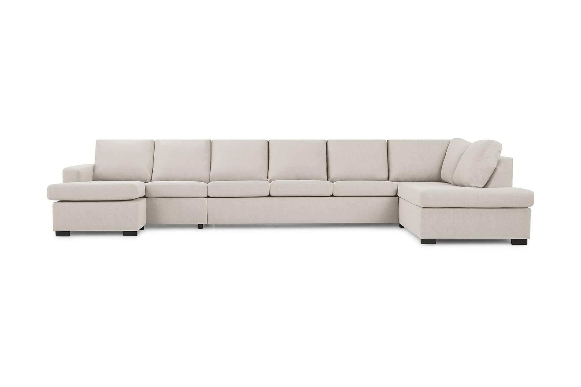 Crazy 6-sits H&ouml;gerv&auml;nd U-formad XX-Large Soffa med Divan och Sch&auml;slong i Tyg - Beige
