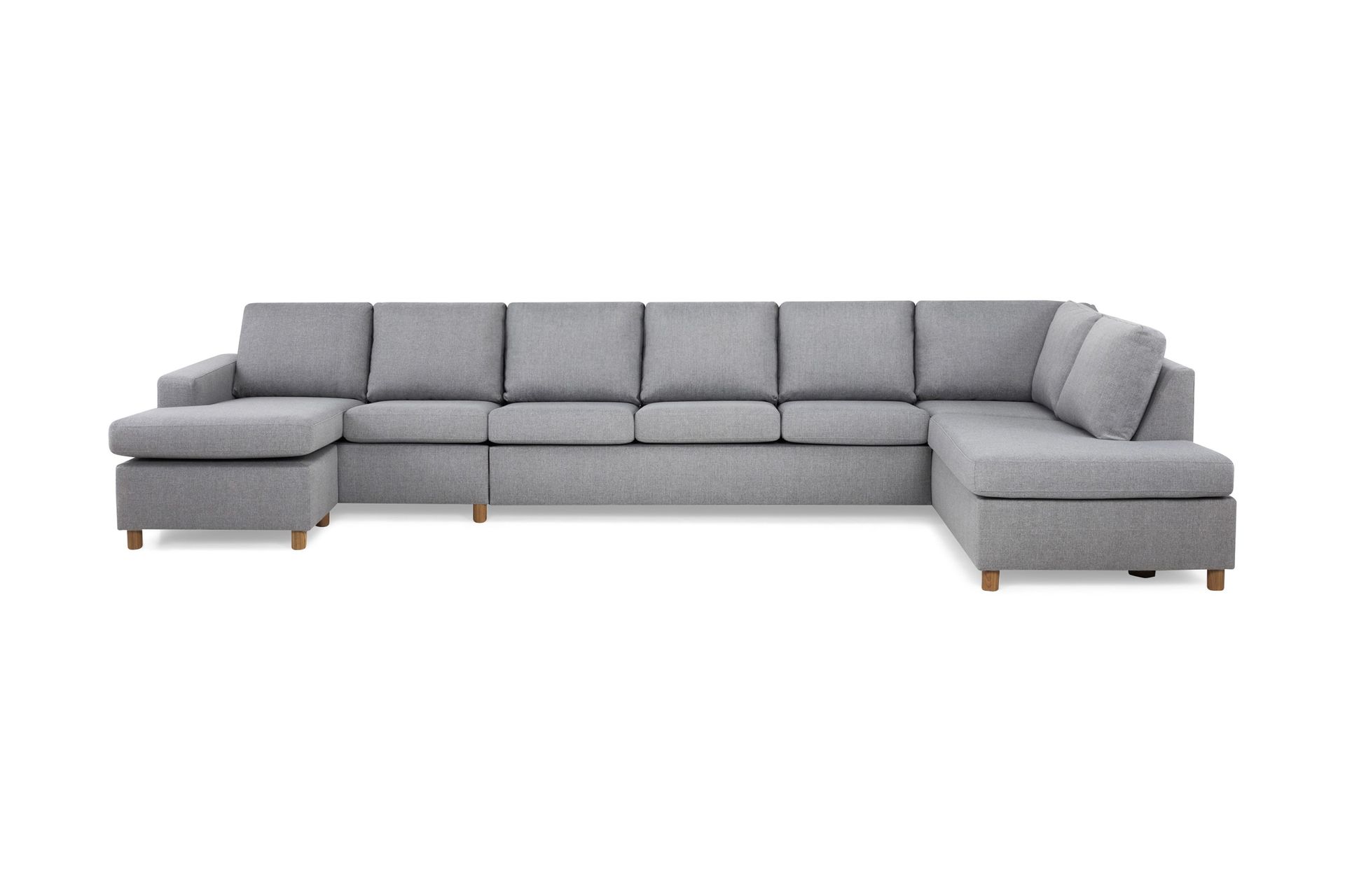 Crazy 6-sits H&ouml;gerv&auml;nd U-formad XX-Large Soffa med Divan och Sch&auml;slong i Tyg - Gr&aring;